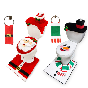 10 Pcs Santa and Snowman Bathroom Decoration