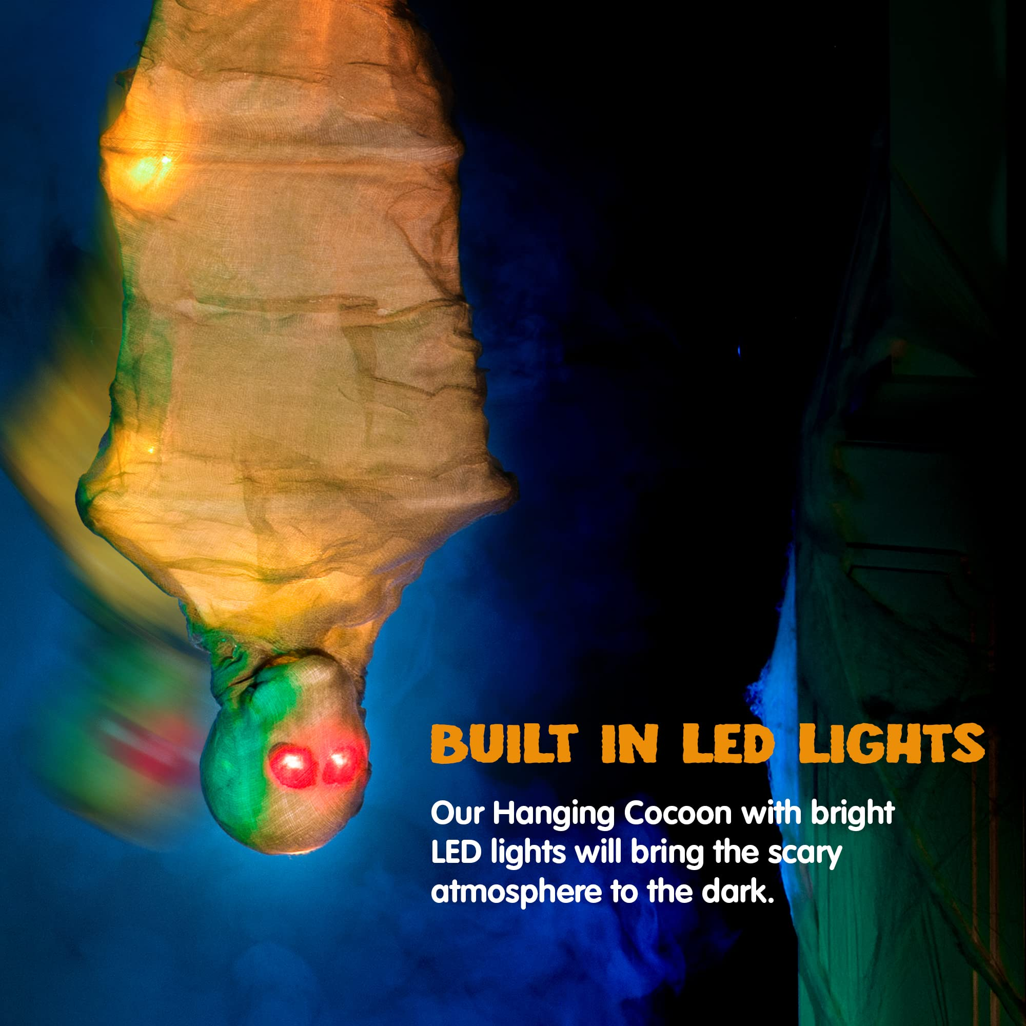 47in Light Up Hanging Cocoon Corpse - Image 2