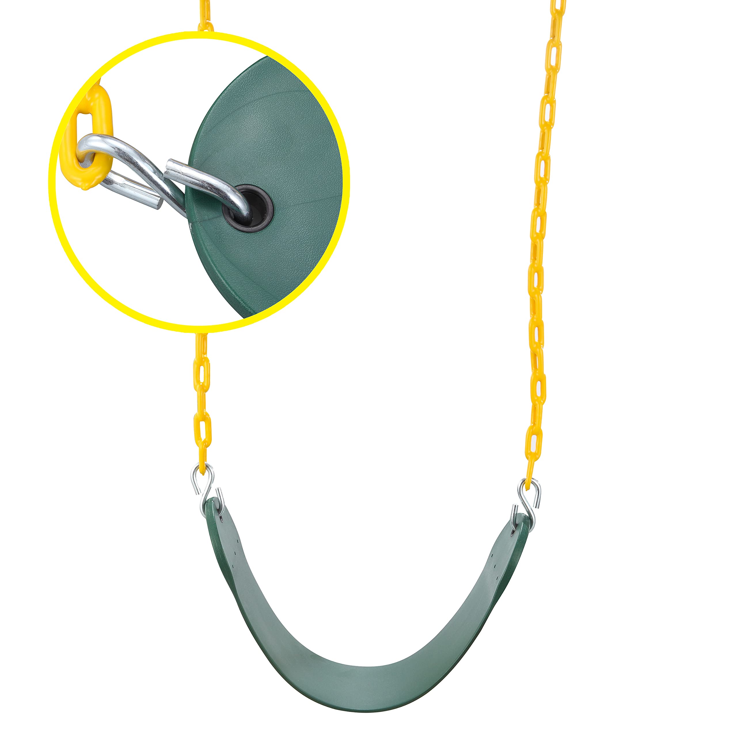 TURFEE - Green Swing Seats with 66in Chain, 2 Pack - Image 2