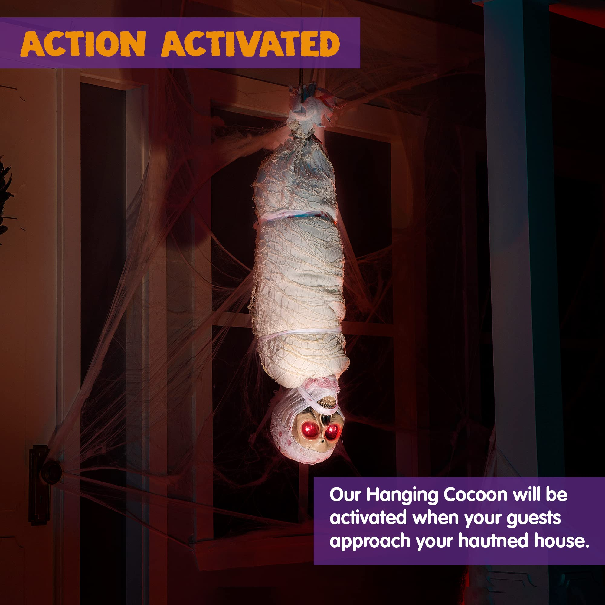 35in Light Up Hanging Cocoon Corpse - Image 2
