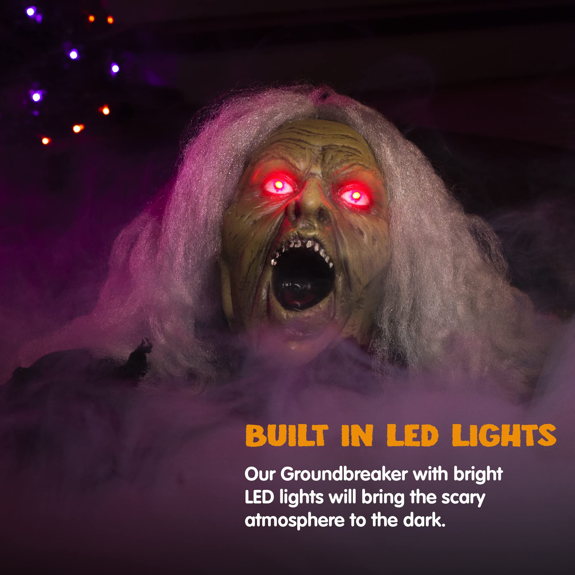 Halloween Light Up Witch Ground Breaker Decor - Image 2