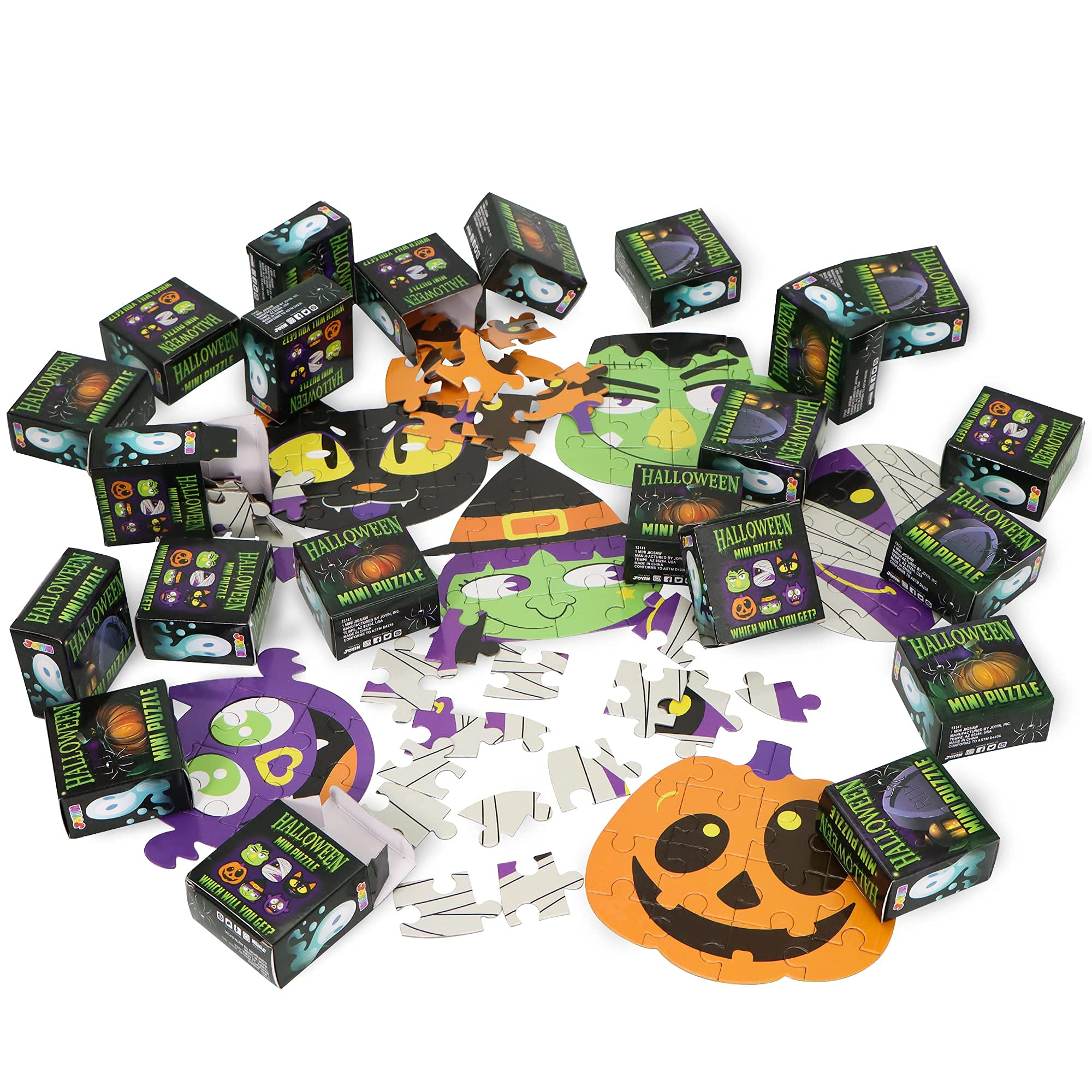 36 Pcs Halloween Jigsaw Puzzle Set in Blind Boxes with 6 Characters Paper Board - Image 4