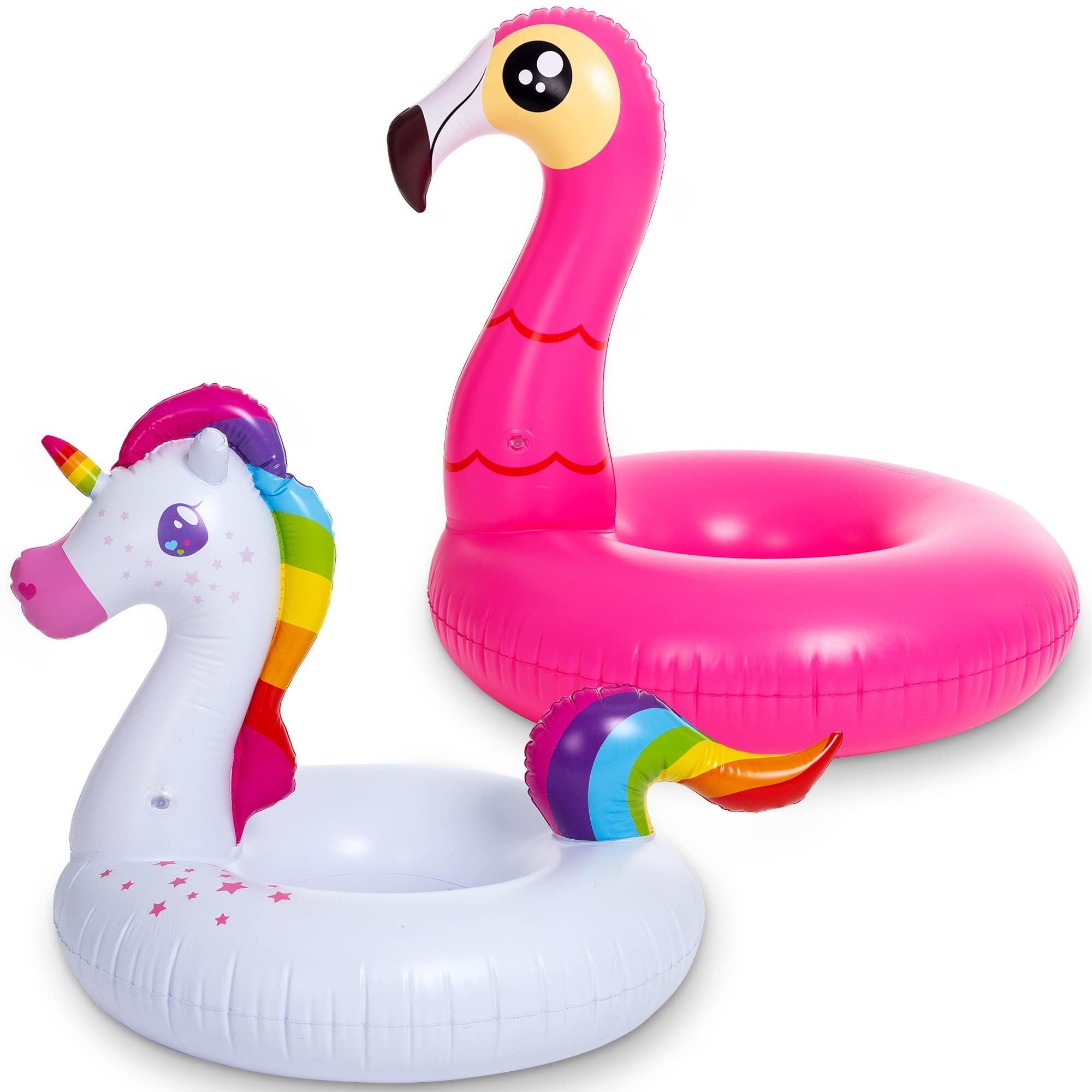 Sloosh - 39in Unicorn And Flamingo Pool Float Bundle, 2 Pcs - Image 2