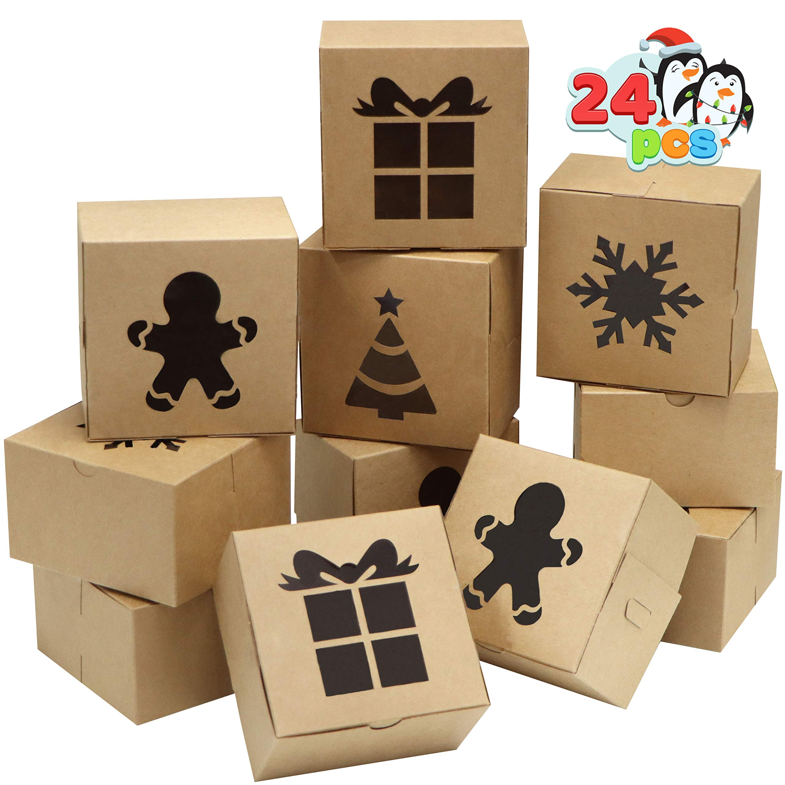 24 Kraft Cardboard Bakery Cookie Boxes - Image 3