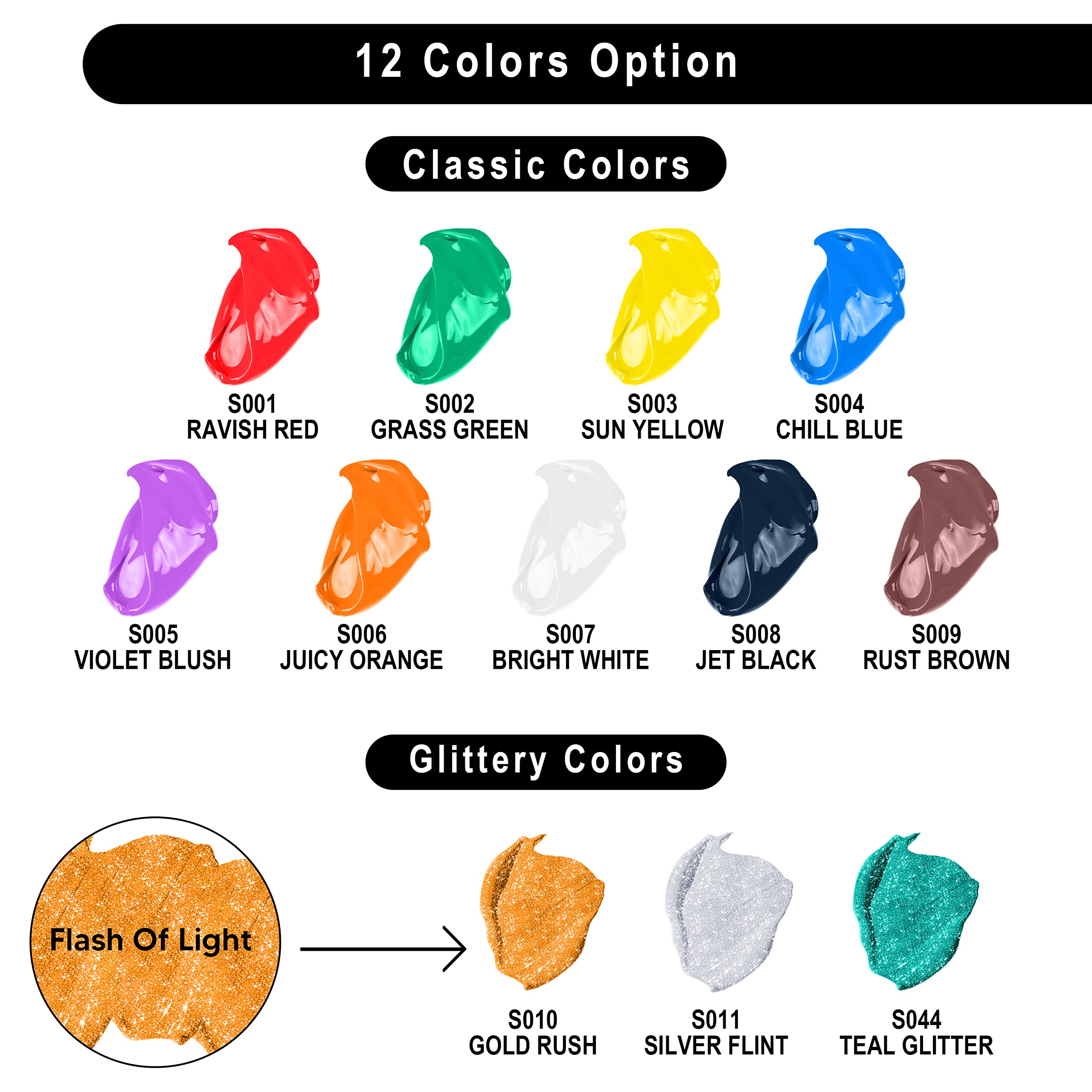 Washable Kids Tempera Paint Set, 12 Pcs - Image 2