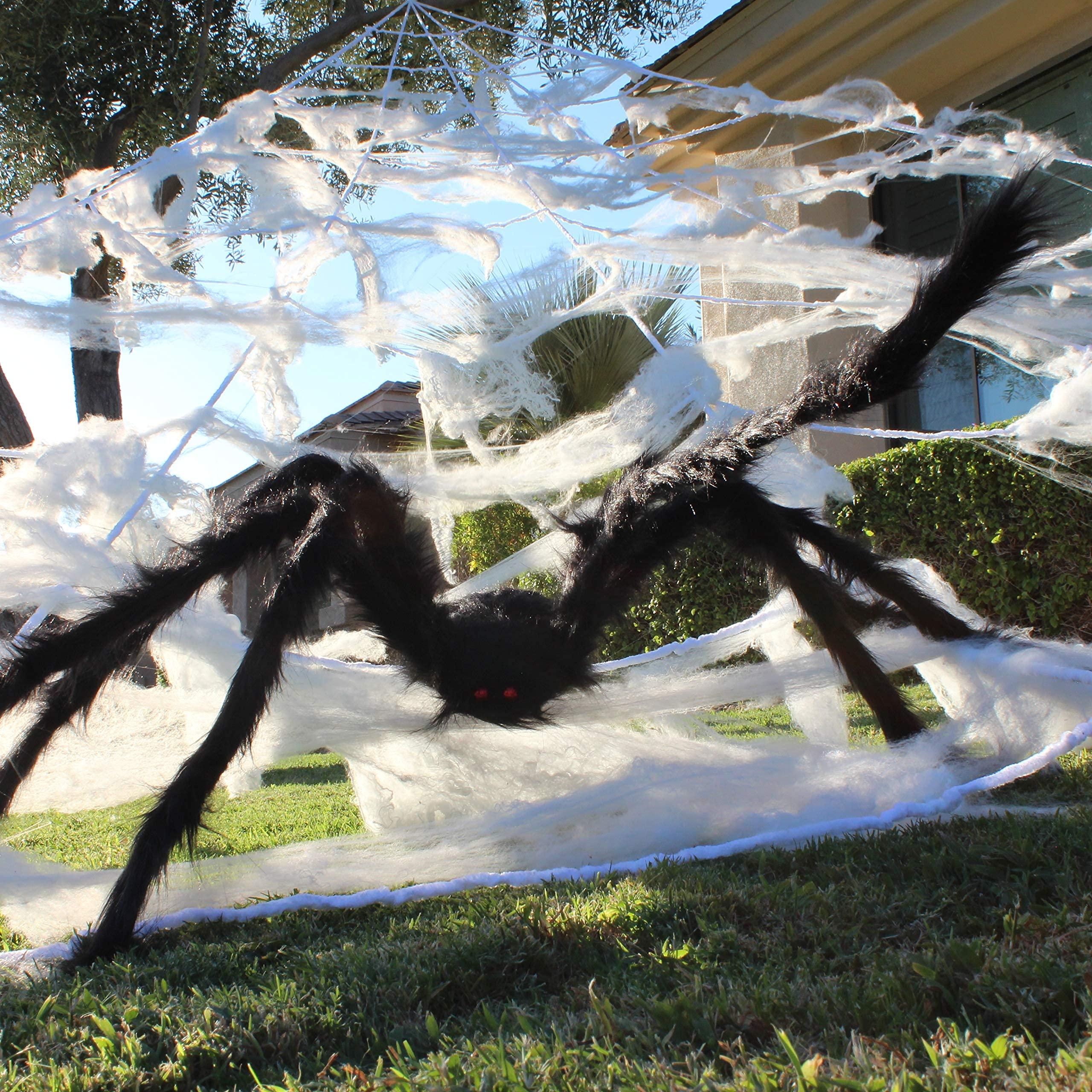 Joyin Giant Spider Web Set With 5 Ft Spider Halloween Decoration - Image 2