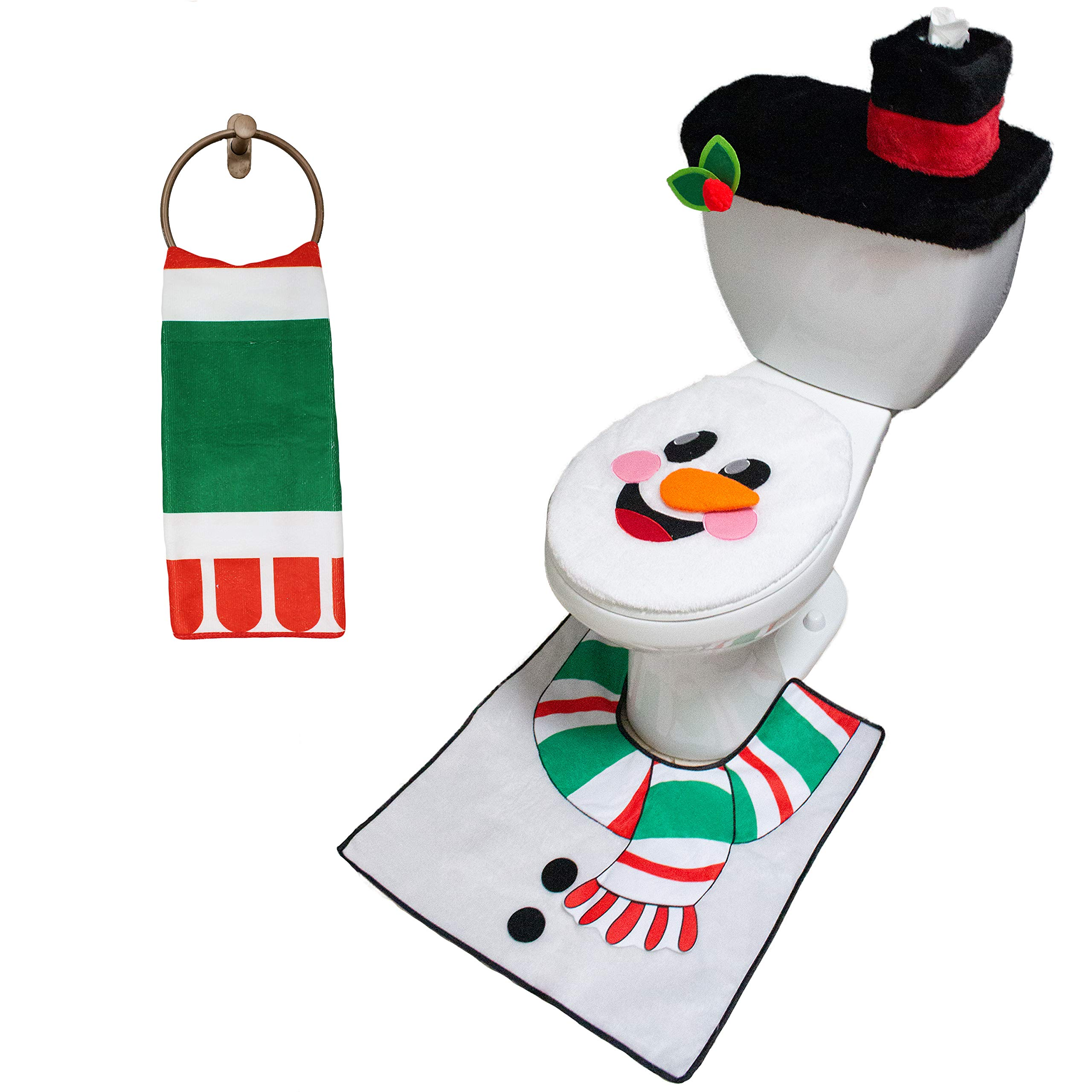 10 Pcs Santa and Snowman Bathroom Decoration - Image 2