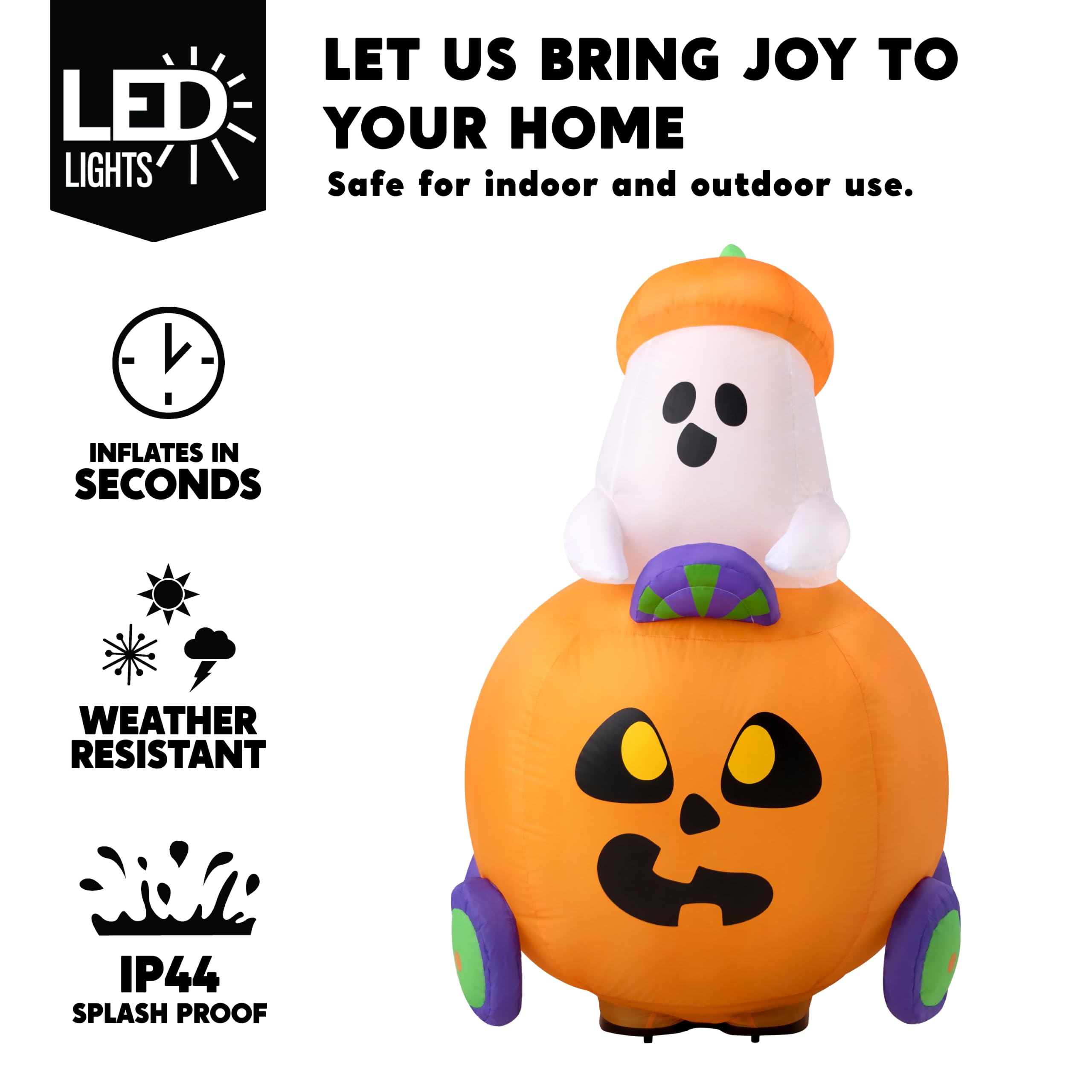 Remote Control Halloween Inflatable Ghost Pumpkin Car Toy for Kids - Image 2