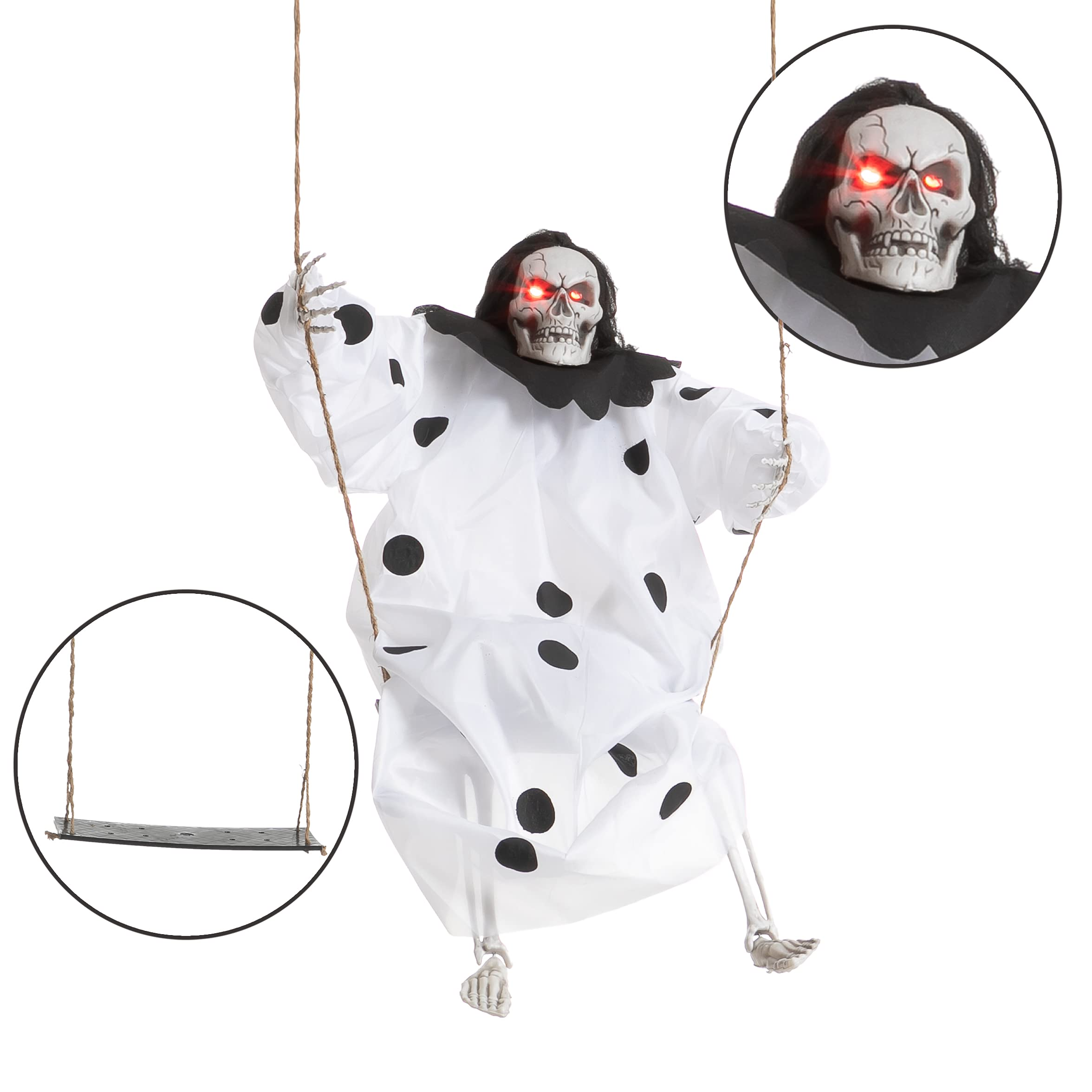 2 Packs Halloween Lighted Swinging Skeletons - Image 3