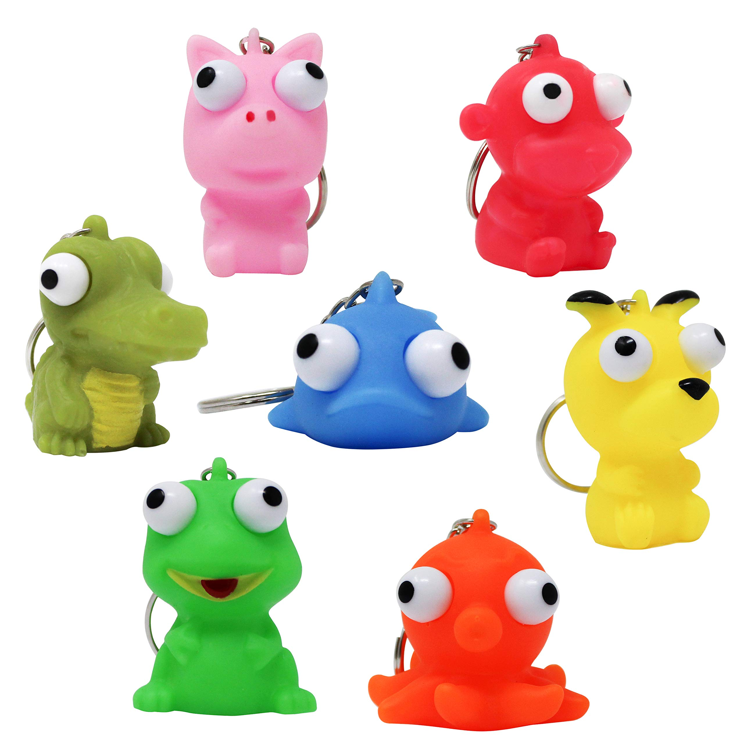 28Pcs Animal Keychains featuring Bulging Eyes with Kids Valentines Cards - Image 4