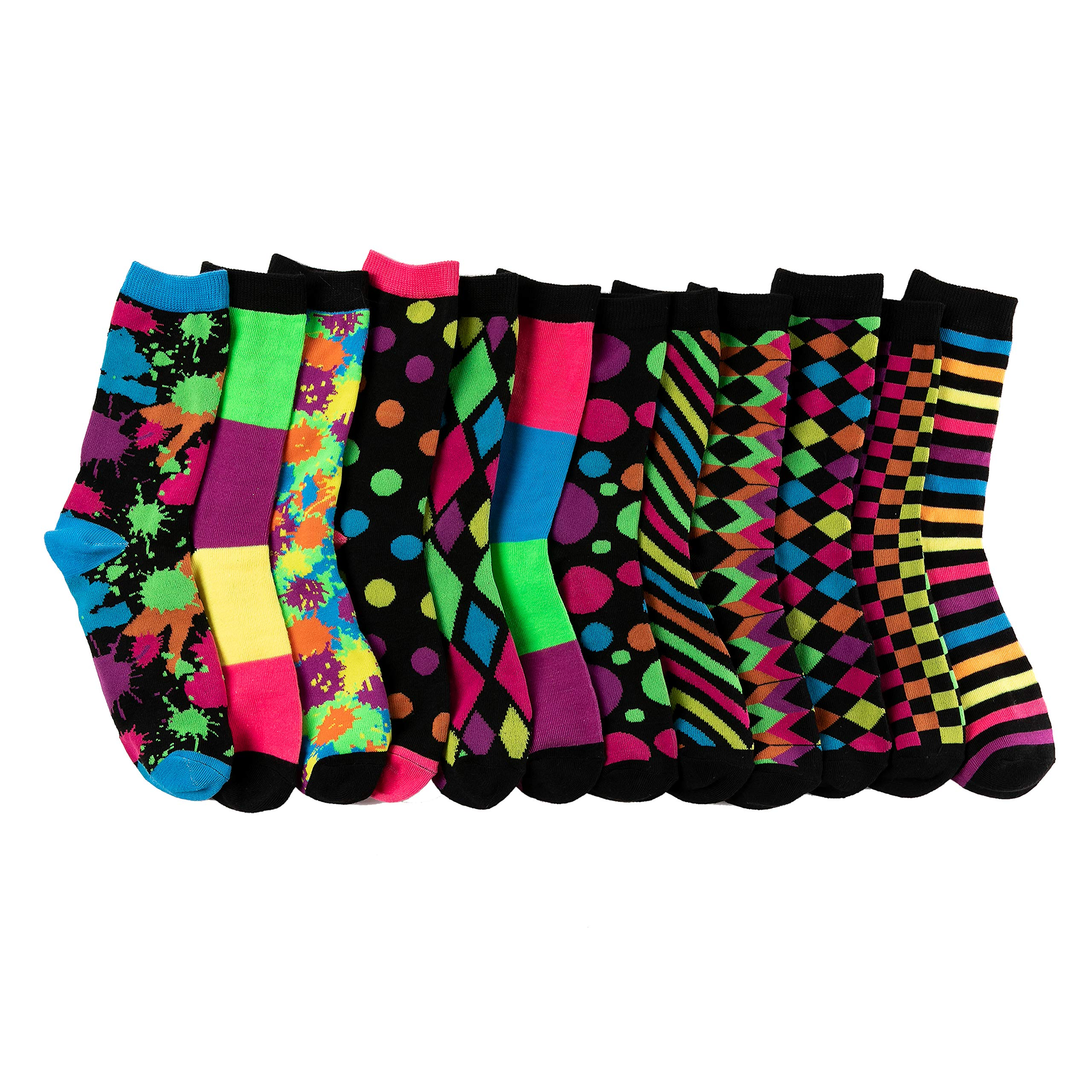 12 Pairs Paint Splash Patterned Crew Socks - Image 3