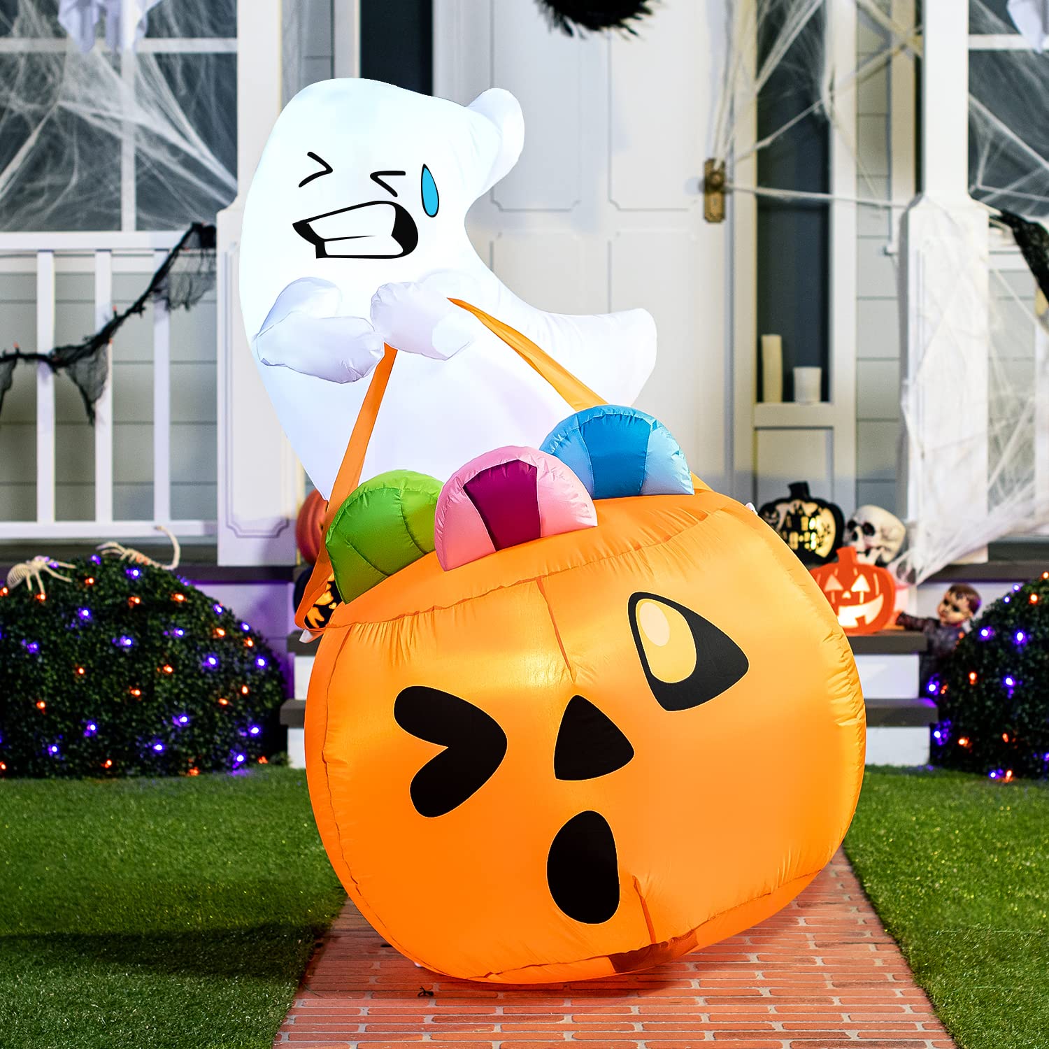 Halloween Inflatable Ghost 5ft with LED Lights – Outdoor Yard Decor - Image 8