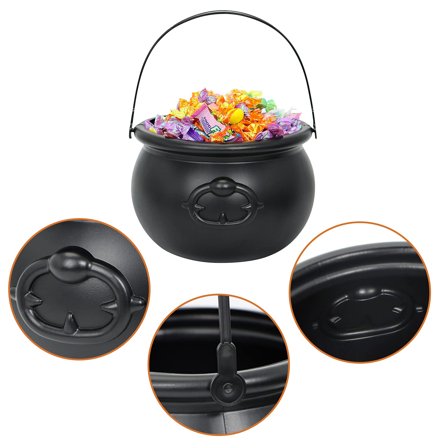 Large Halloween Black Cauldron - Image 3