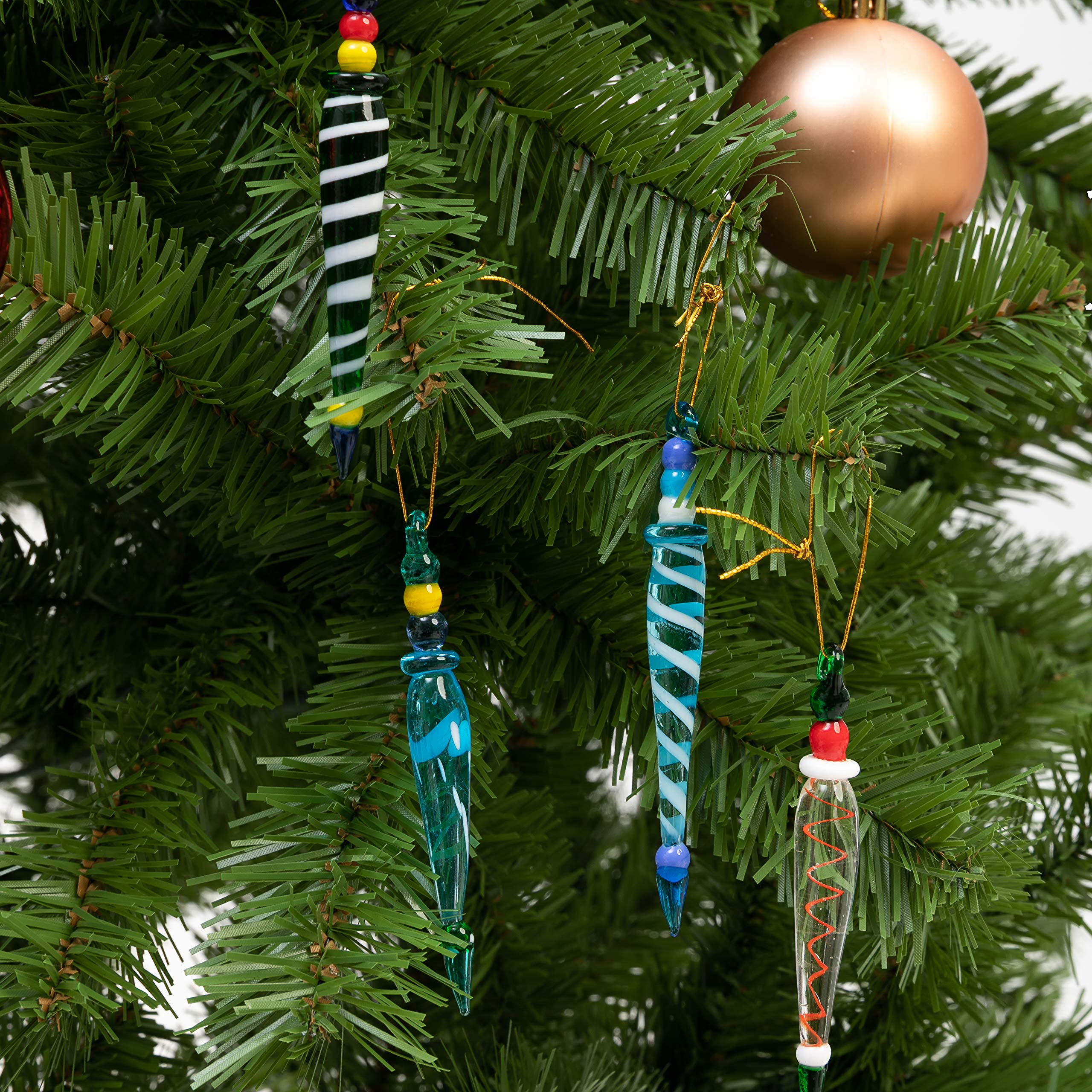 Glass Icicle Ornaments, 12 Pcs - Image 3
