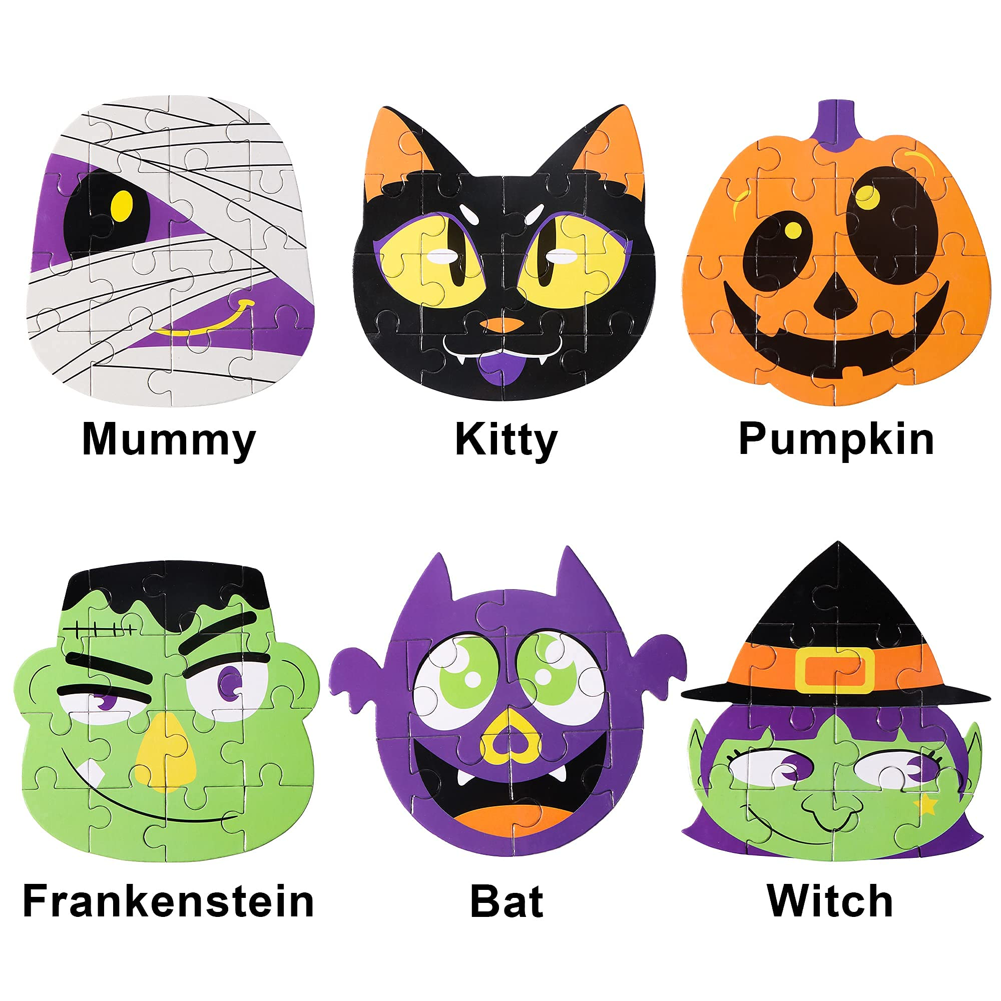 36 Pcs Halloween Jigsaw Puzzle Set in Blind Boxes with 6 Characters Paper Board - Image 5