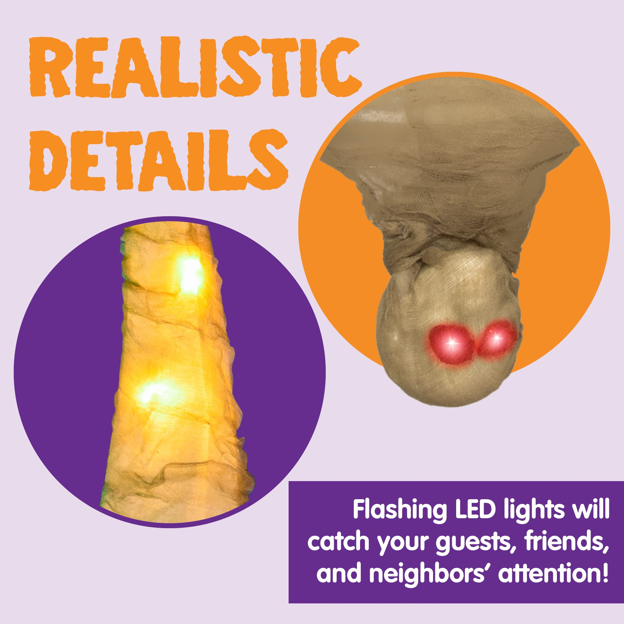 47in Light Up Hanging Cocoon Corpse - Image 3