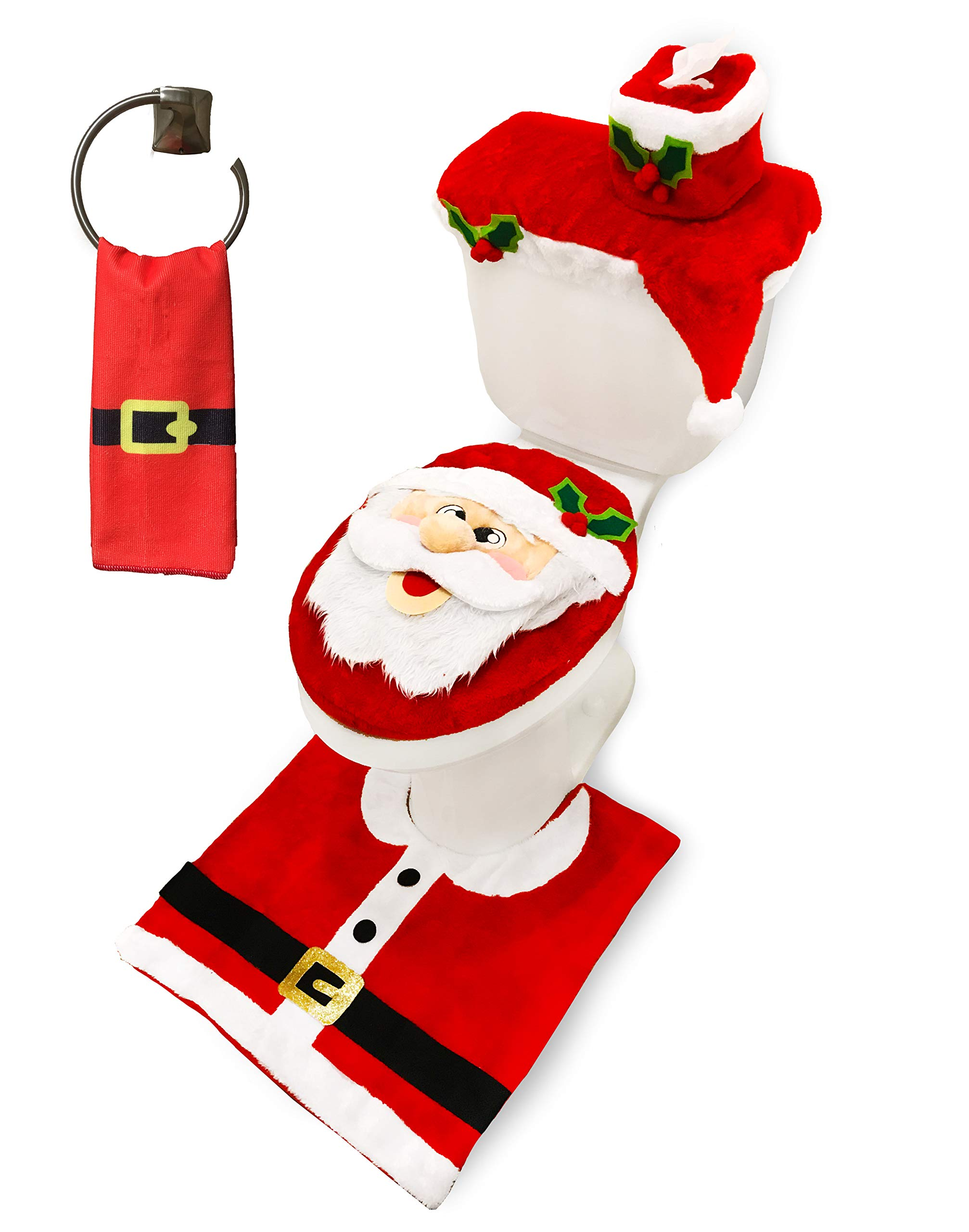 10 Pcs Santa and Snowman Bathroom Decoration - Image 3