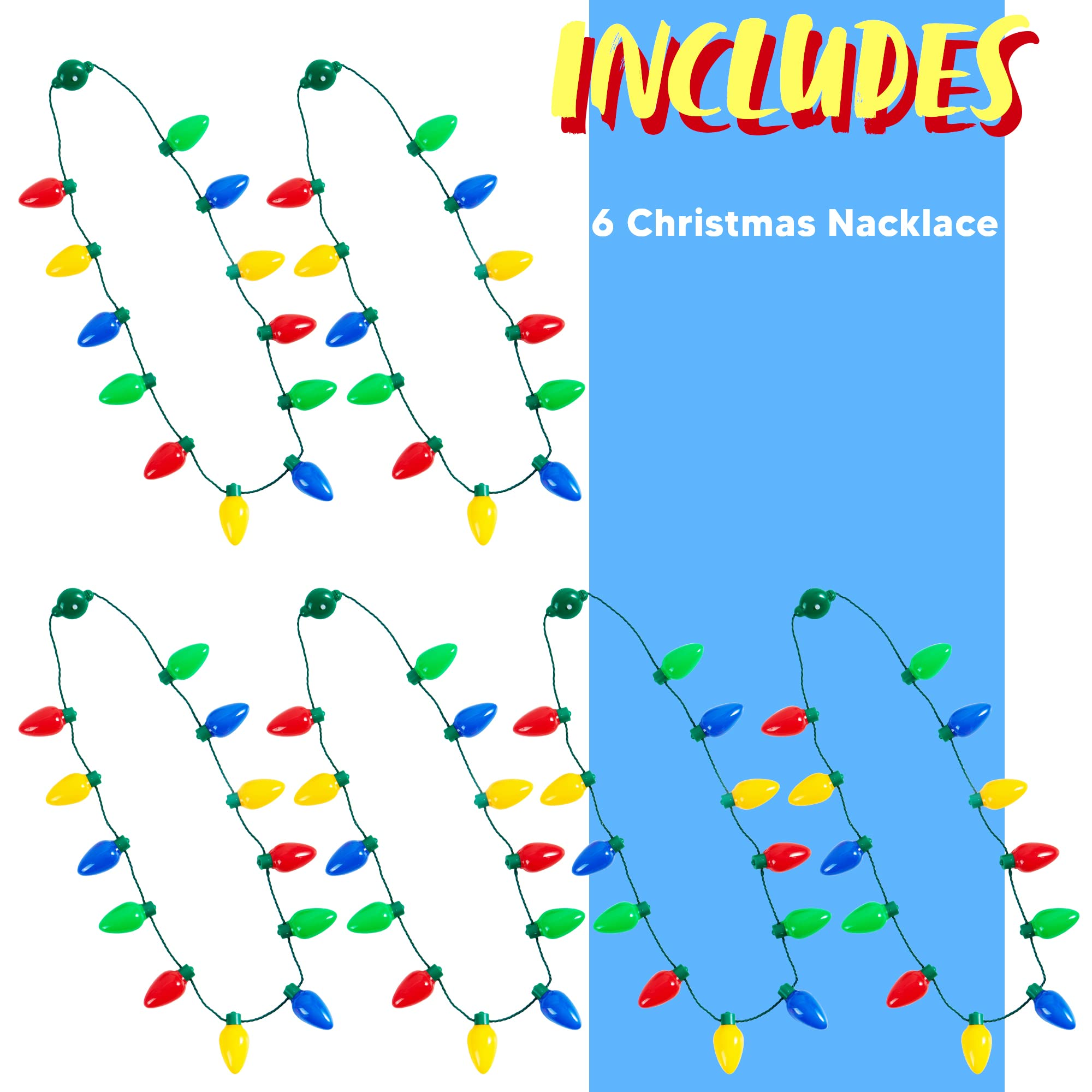 6 Pcs Christmas Nacklace 12 light bulbs - Image 5