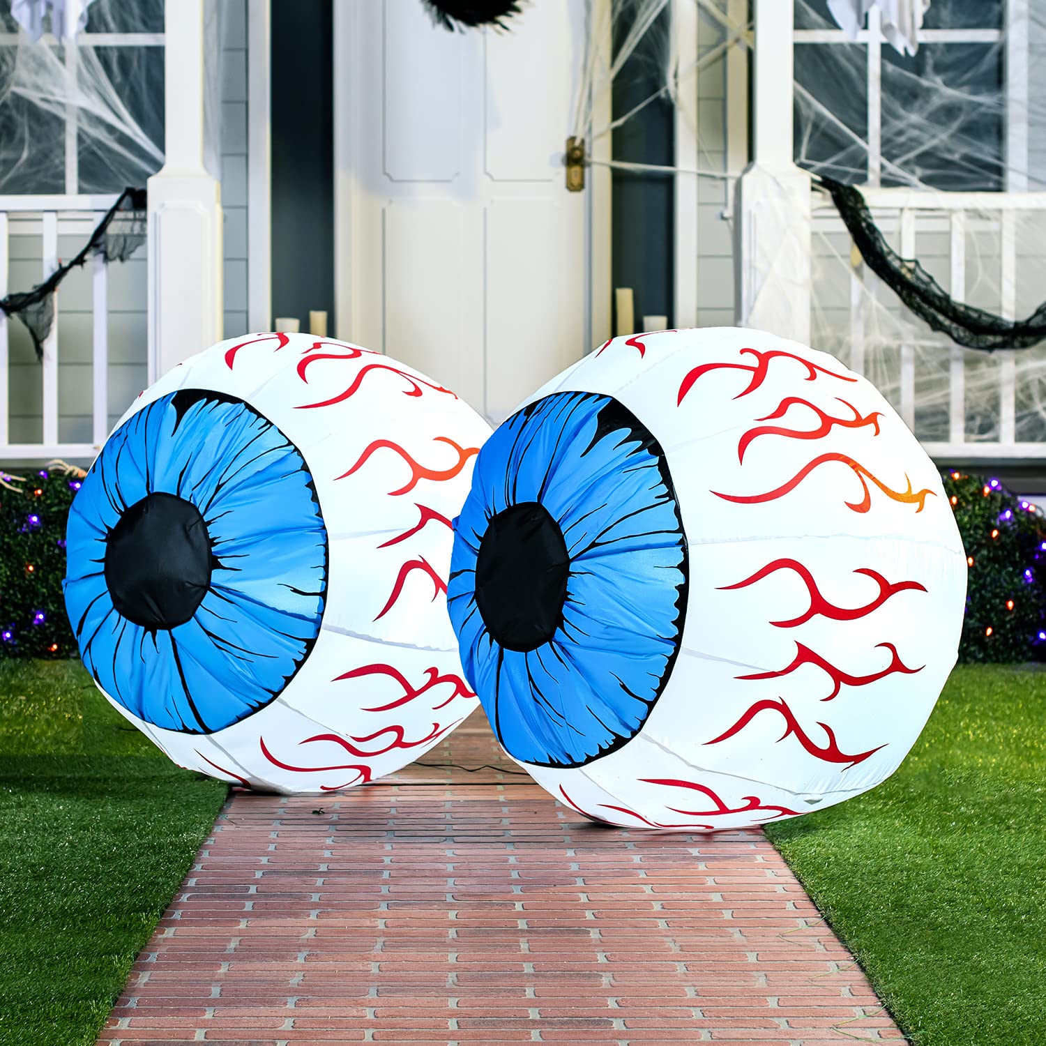 Joiedomi 3 FT Inflatable Light Up Eyeball with LEDs - Blue Halloween Decor - Image 4