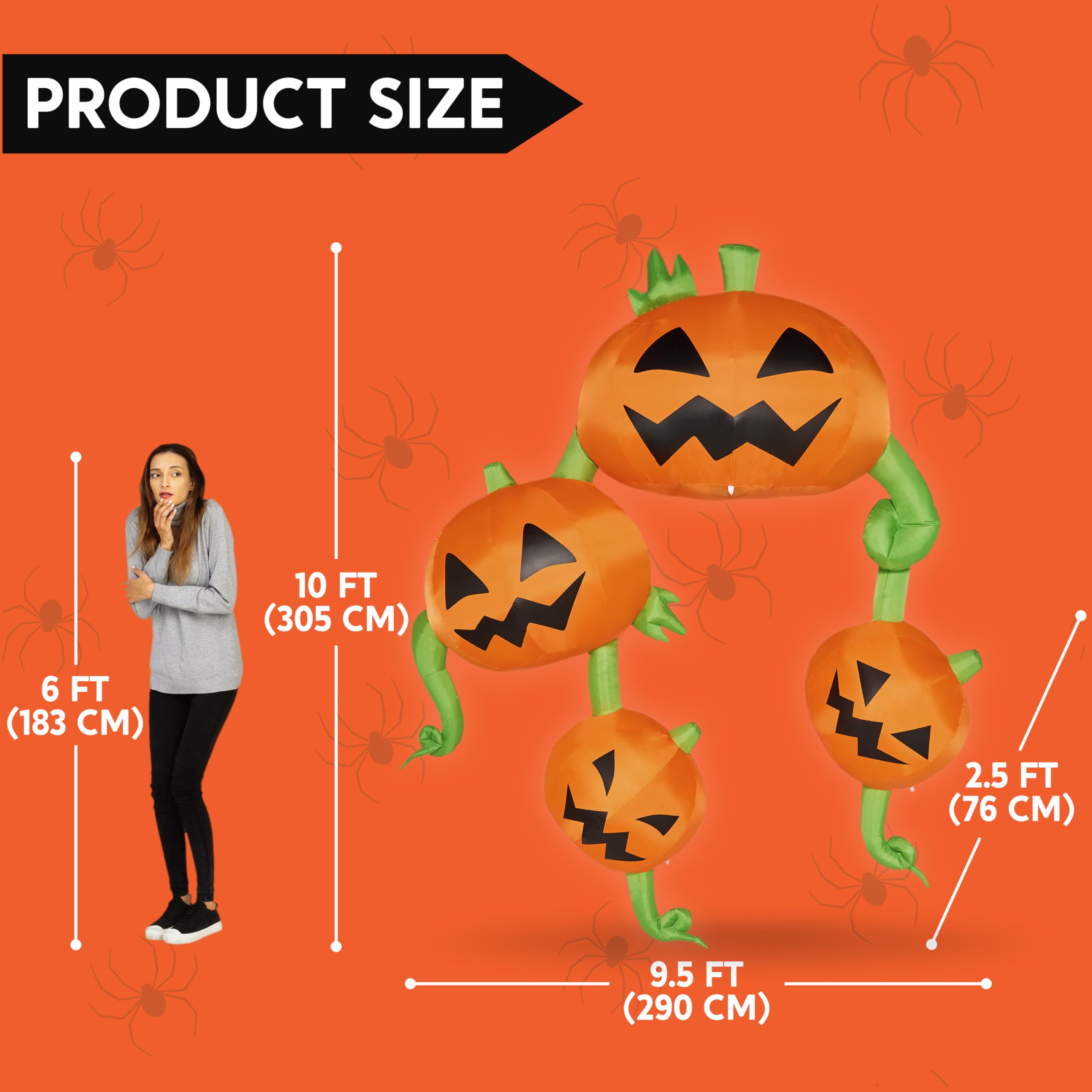 Joiedomi 10 FT Hanging Pumpkins - Let Halloween Hang From Your Roof - Image 4