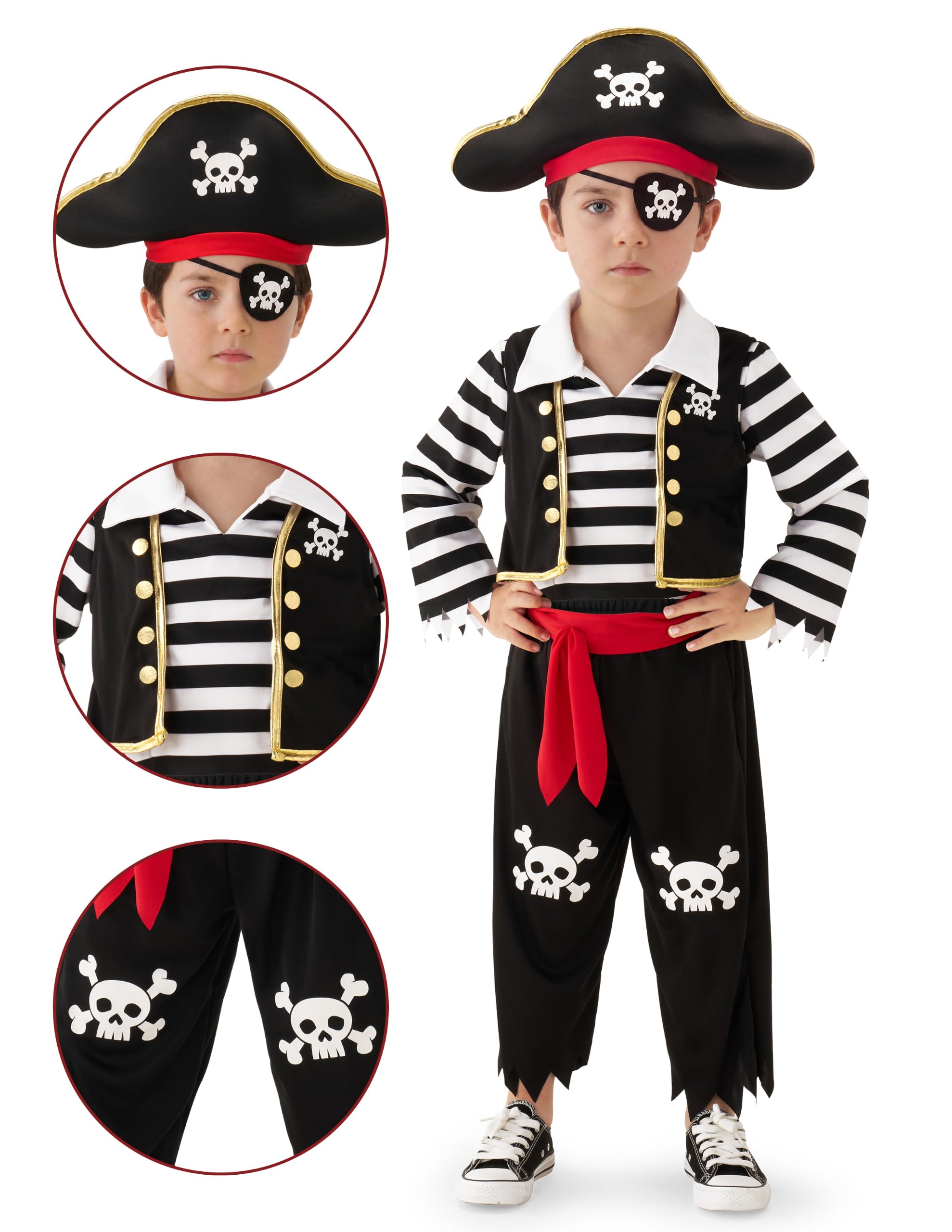 Boys Pirate Costume Stripe-Child - Image 4