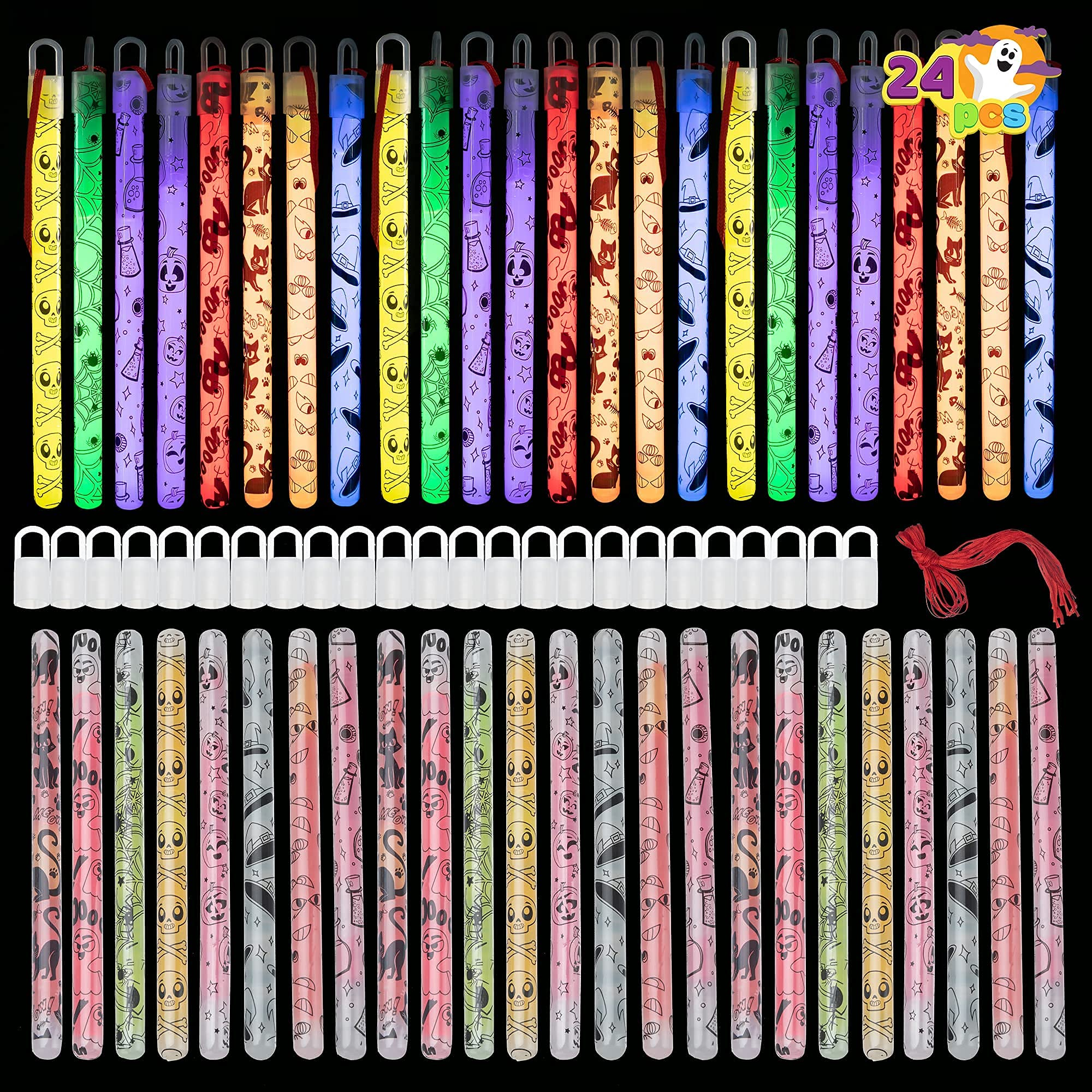 Hanging Wands Glowsticks, 24 Pcs