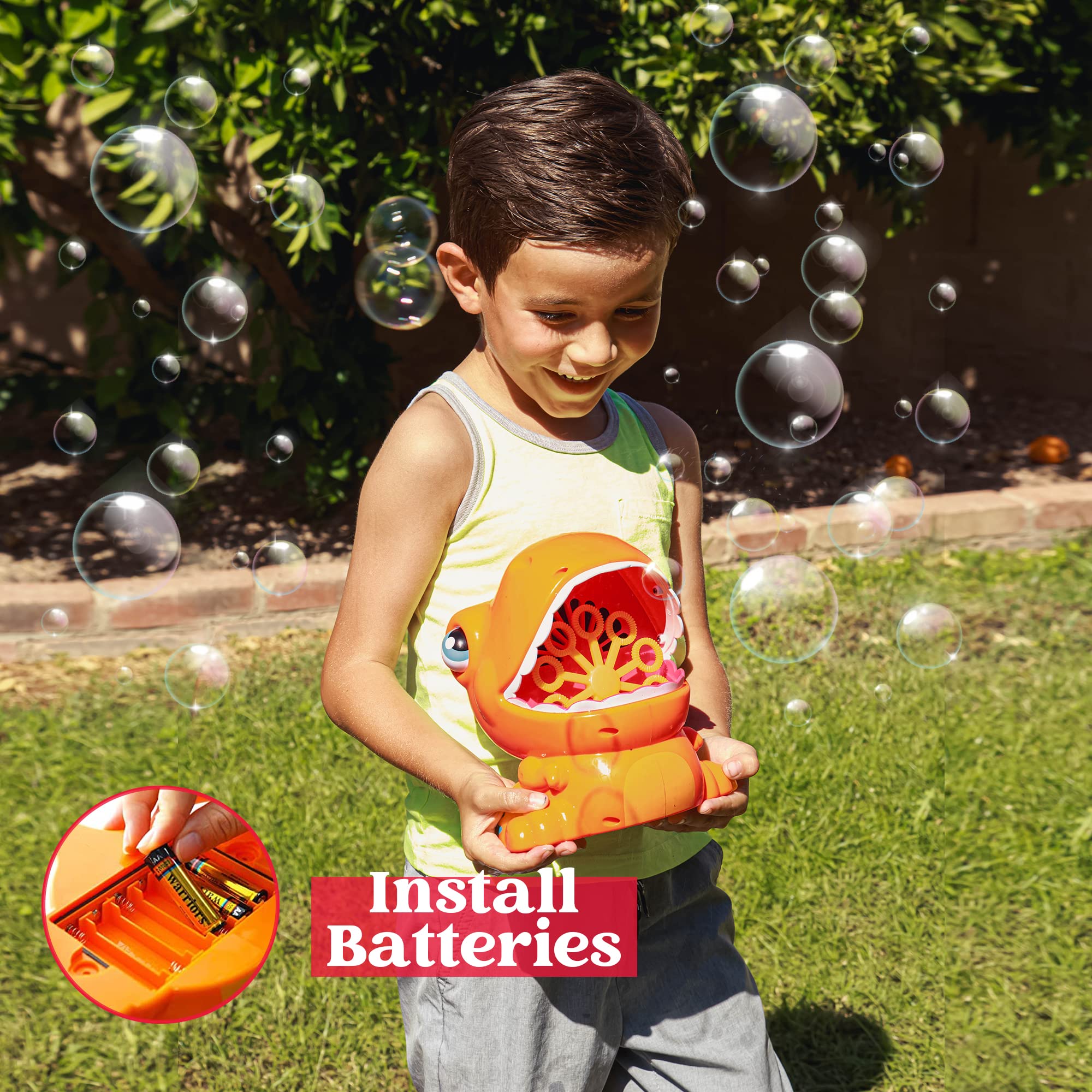 SLOOSH - Orange Dinosaur Bubble Machine - Image 3