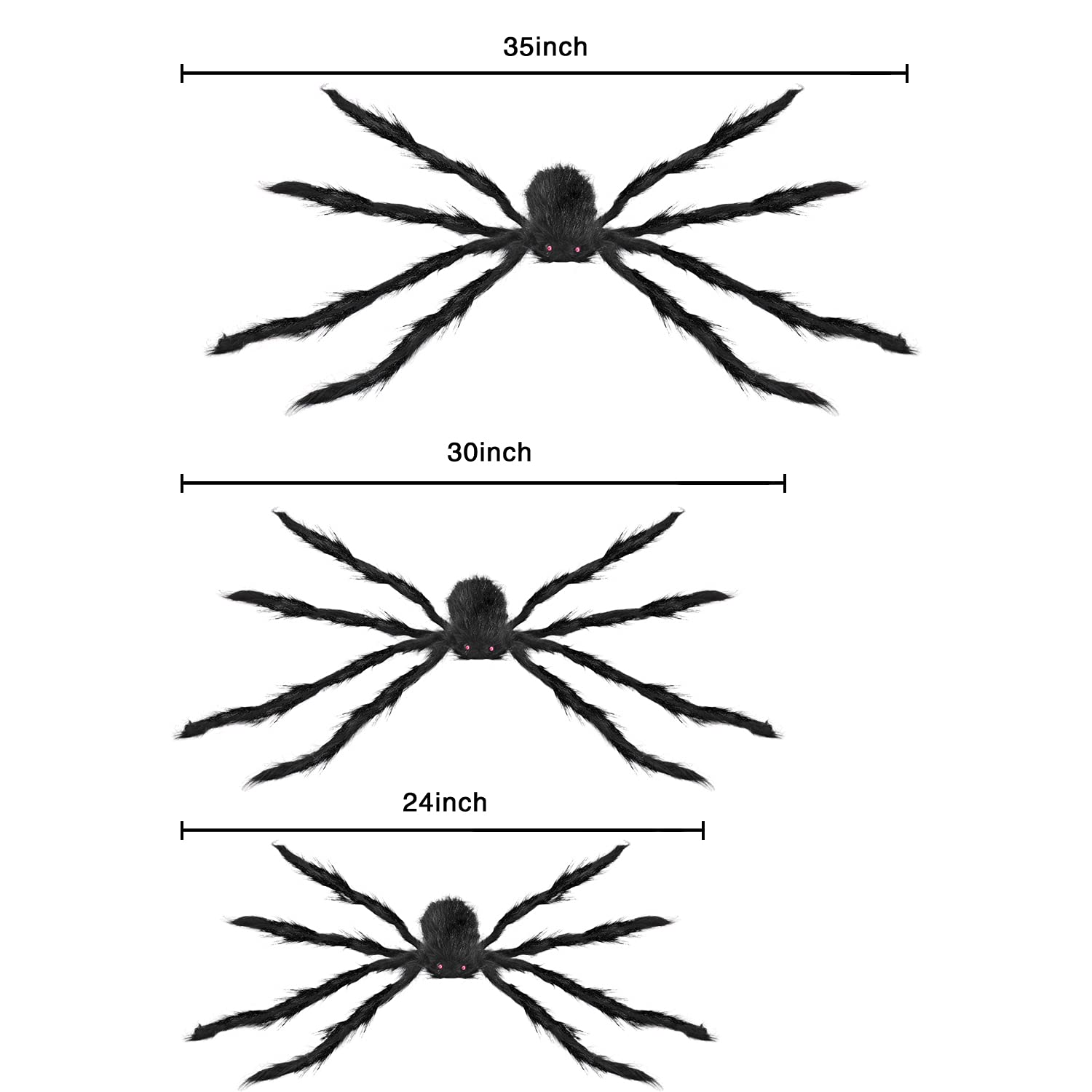 Halloween Realistic Hairy Spiders, 5 Pack - Image 4