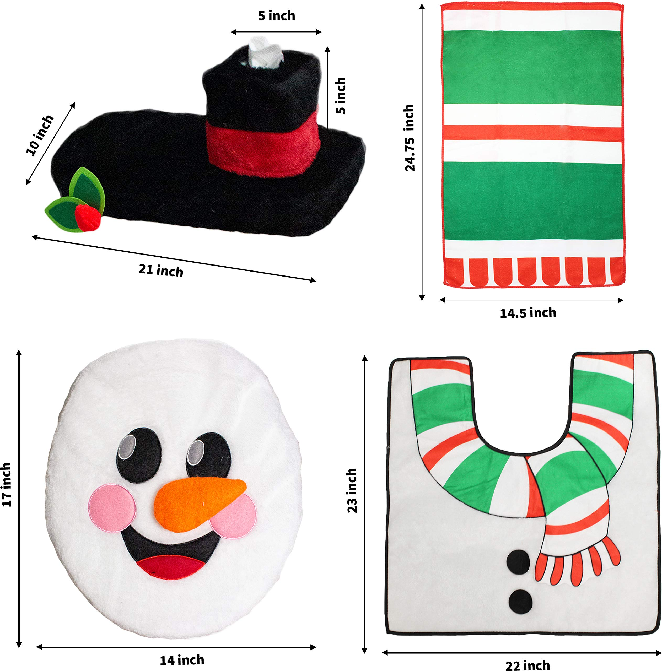 10 Pcs Santa and Snowman Bathroom Decoration - Image 4