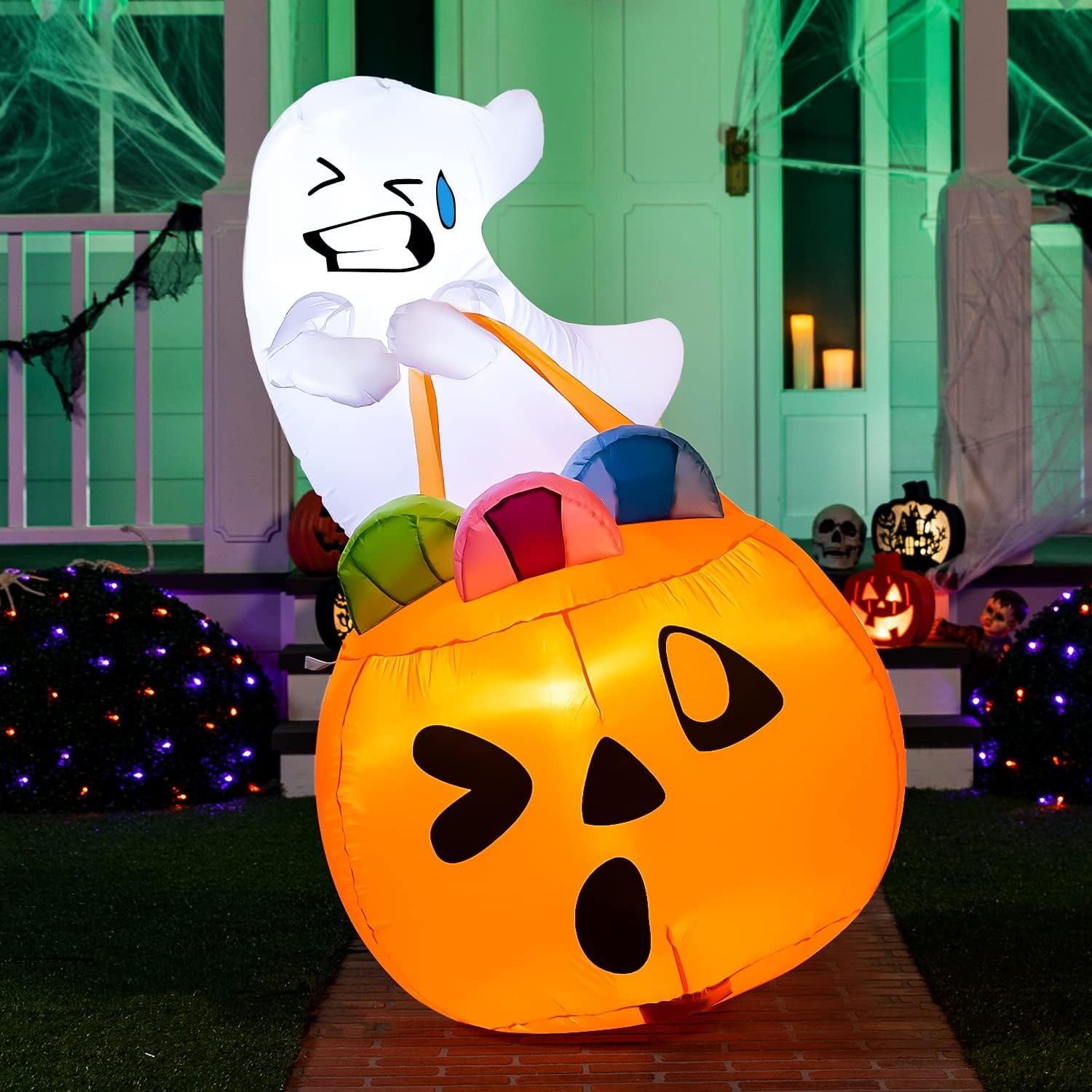Halloween Inflatable Ghost 5ft with LED Lights – Outdoor Yard Decor - Image 9
