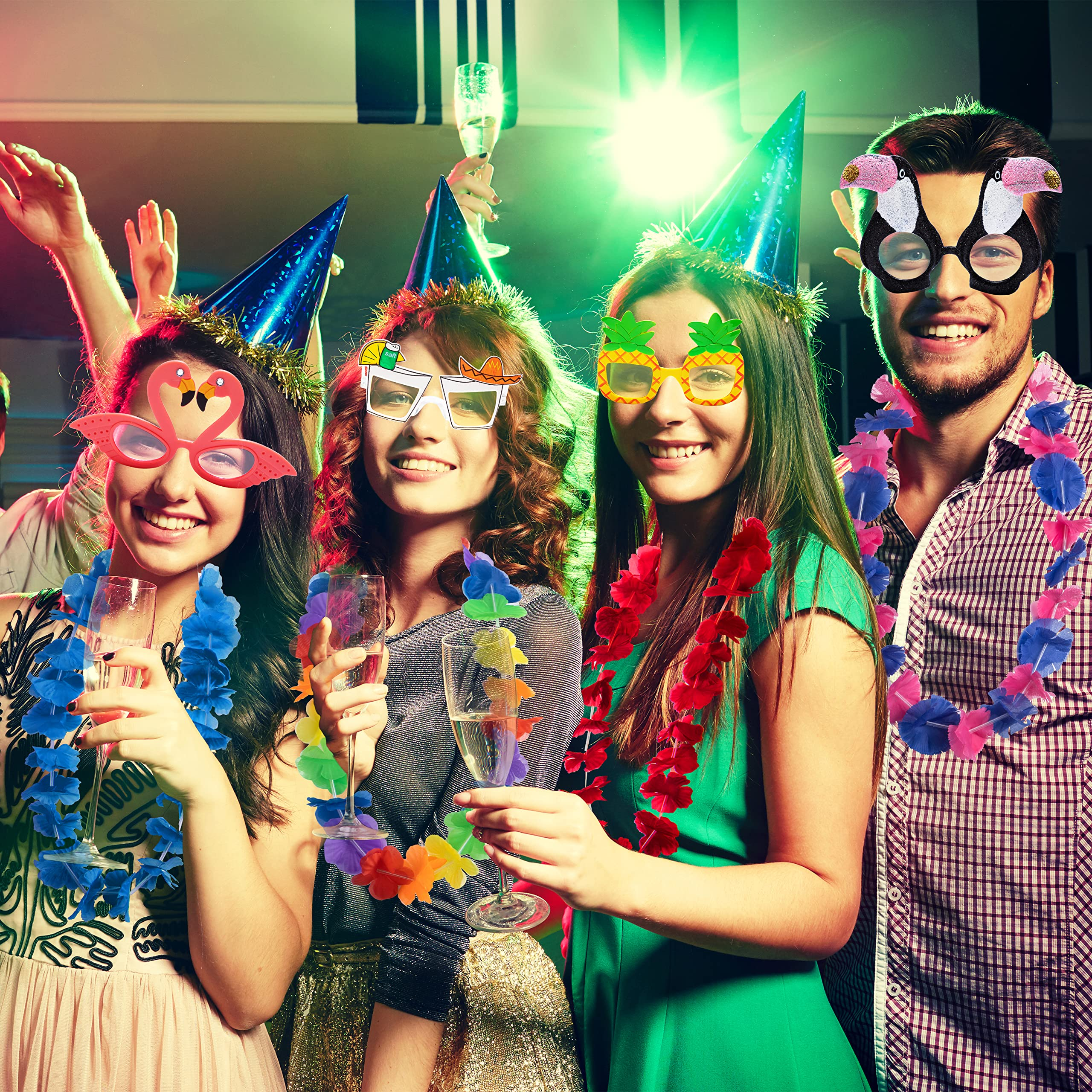 Luau Leis with Eye Glasses, 24 pcs - Image 5