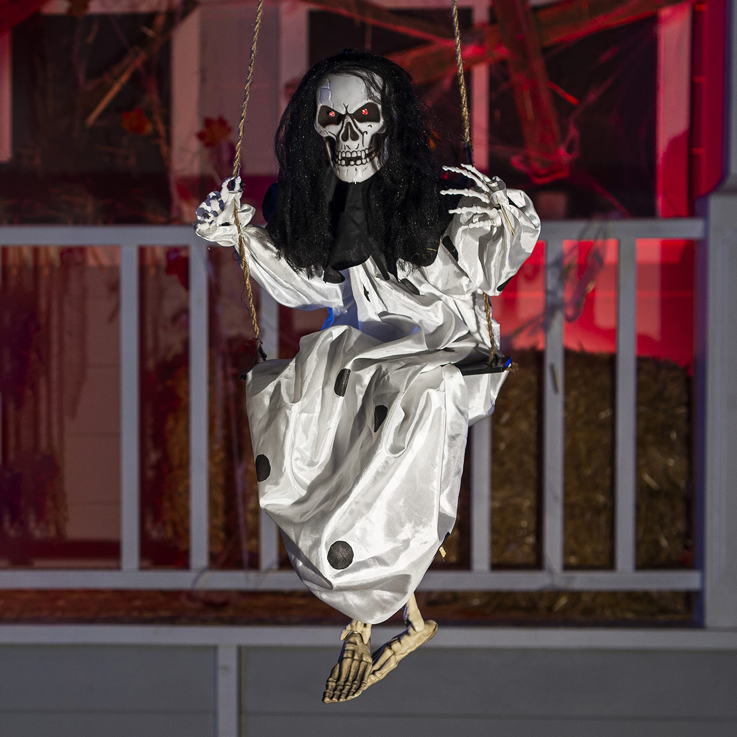 2 Packs Halloween Lighted Swinging Skeletons - Image 5