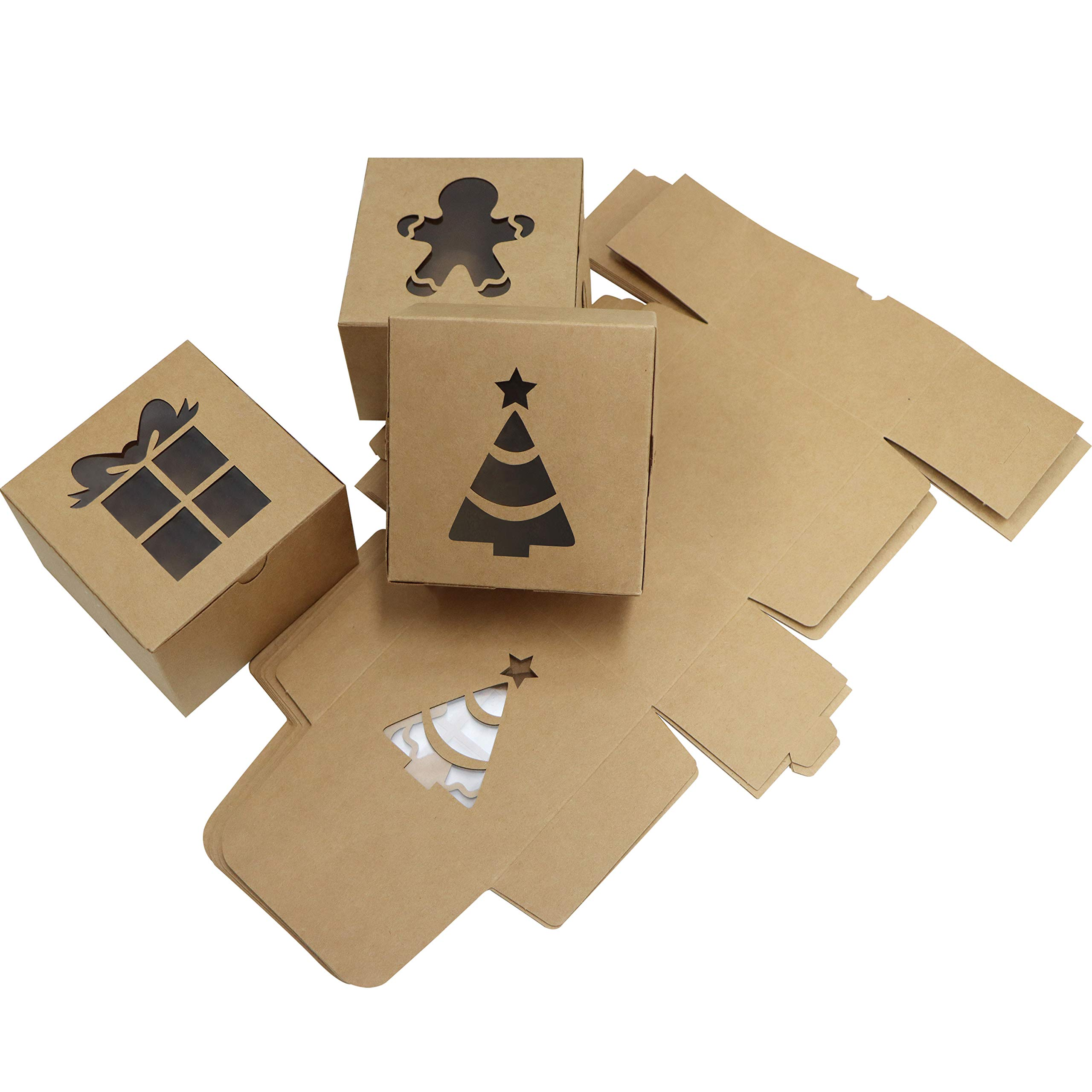 24 Kraft Cardboard Bakery Cookie Boxes - Image 5
