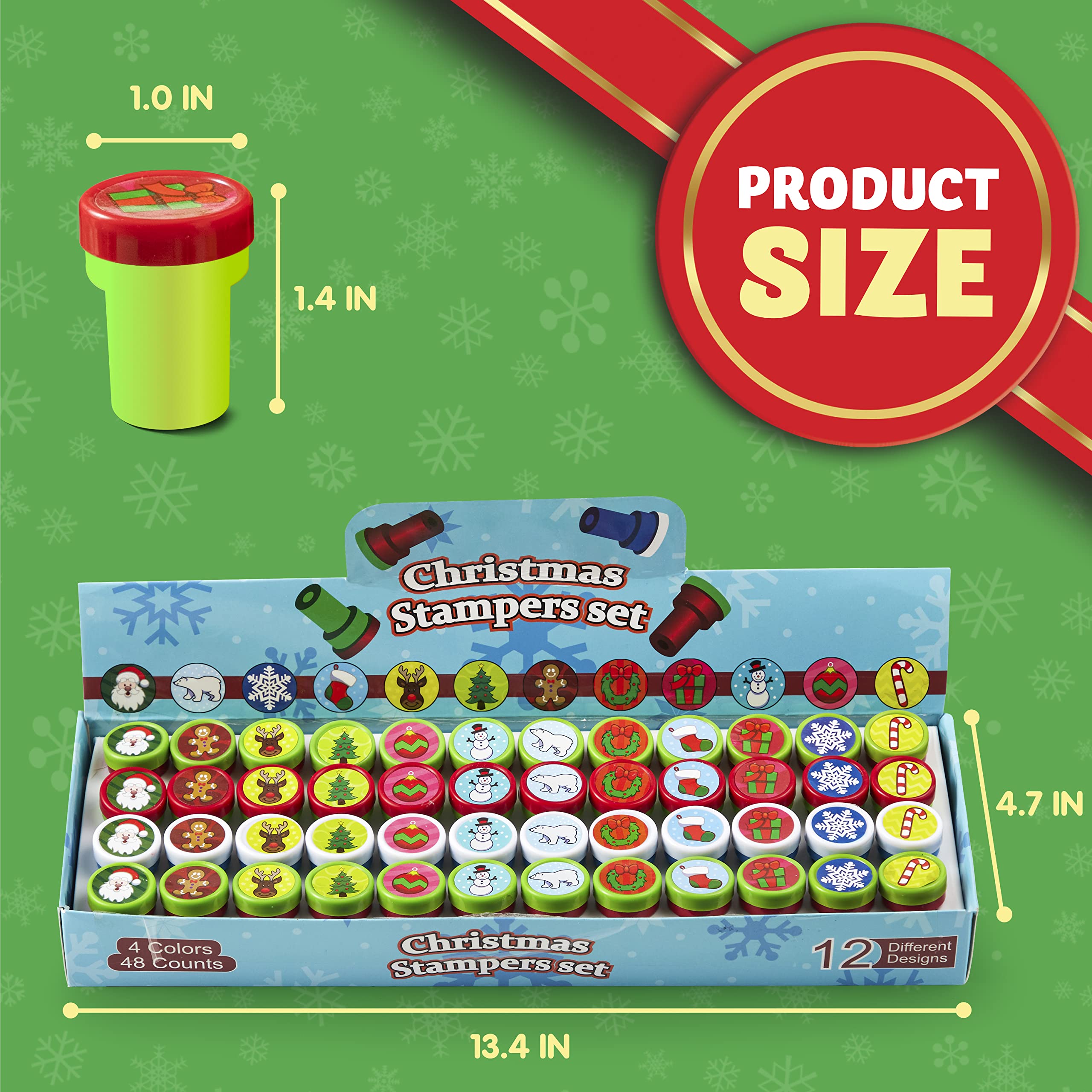 1.5in Christmas Stamps Assortment, 50 Pcs - Image 6