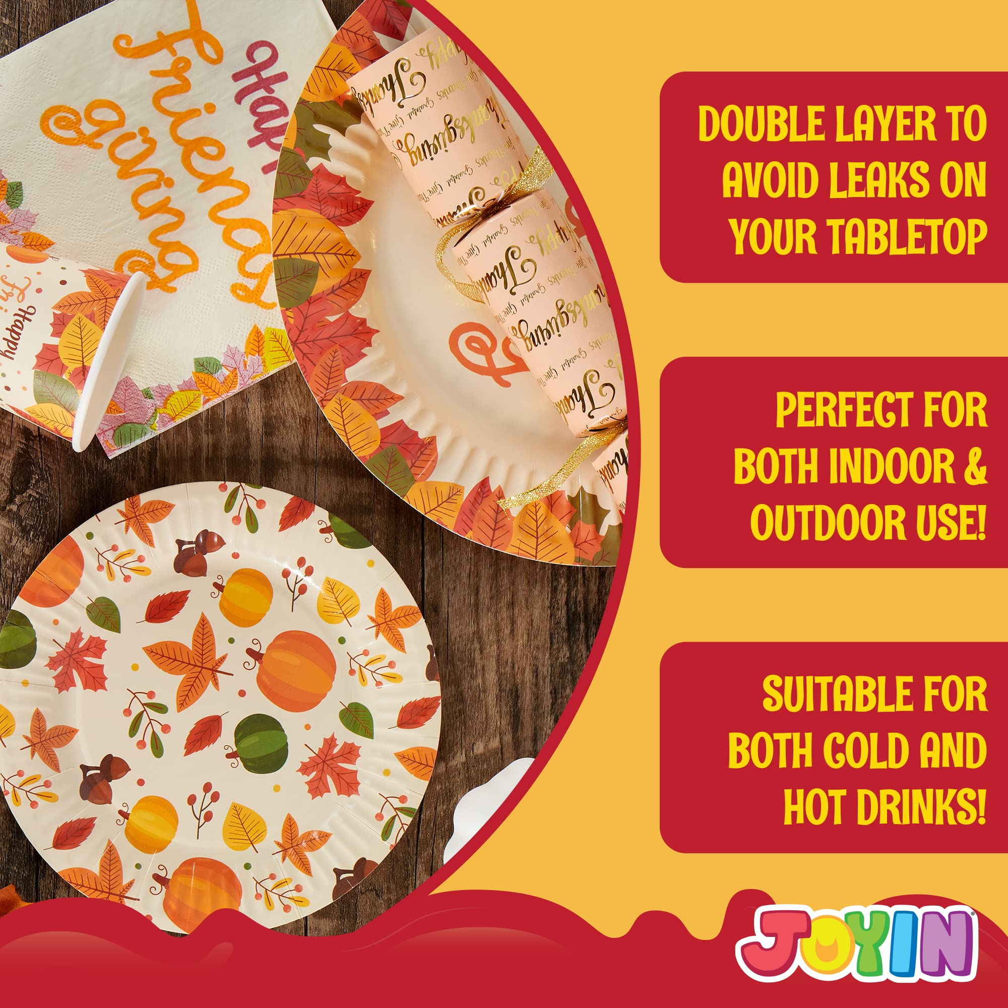 120Pcs Friendsgiving Paper Plates and Napkins Disposable Dinnerware Set - Image 5
