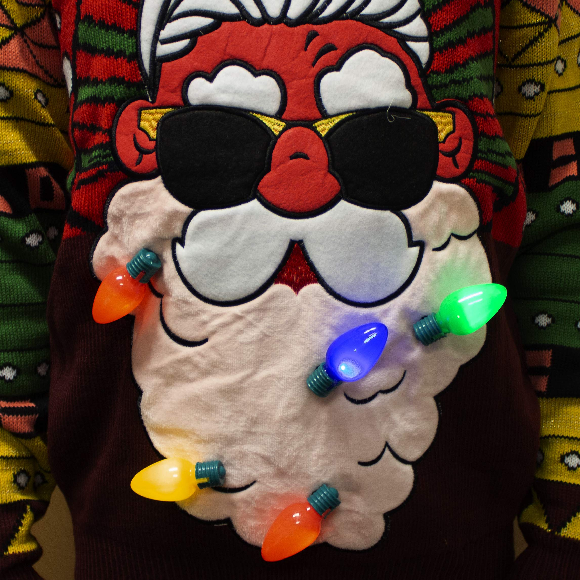 Christmas Sweaters Santa Ugly Sweater with Light Bulbs - Image 4