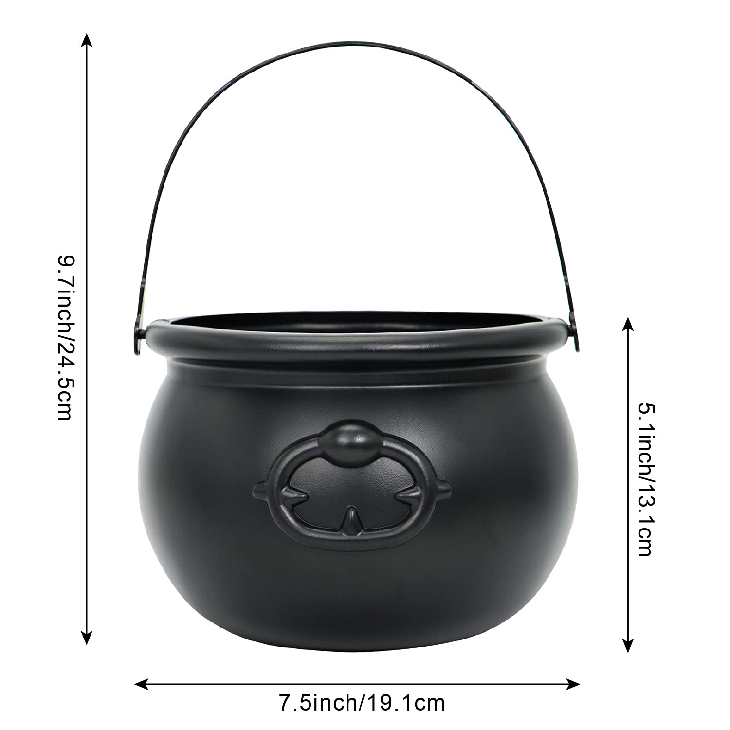 Large Halloween Black Cauldron - Image 2