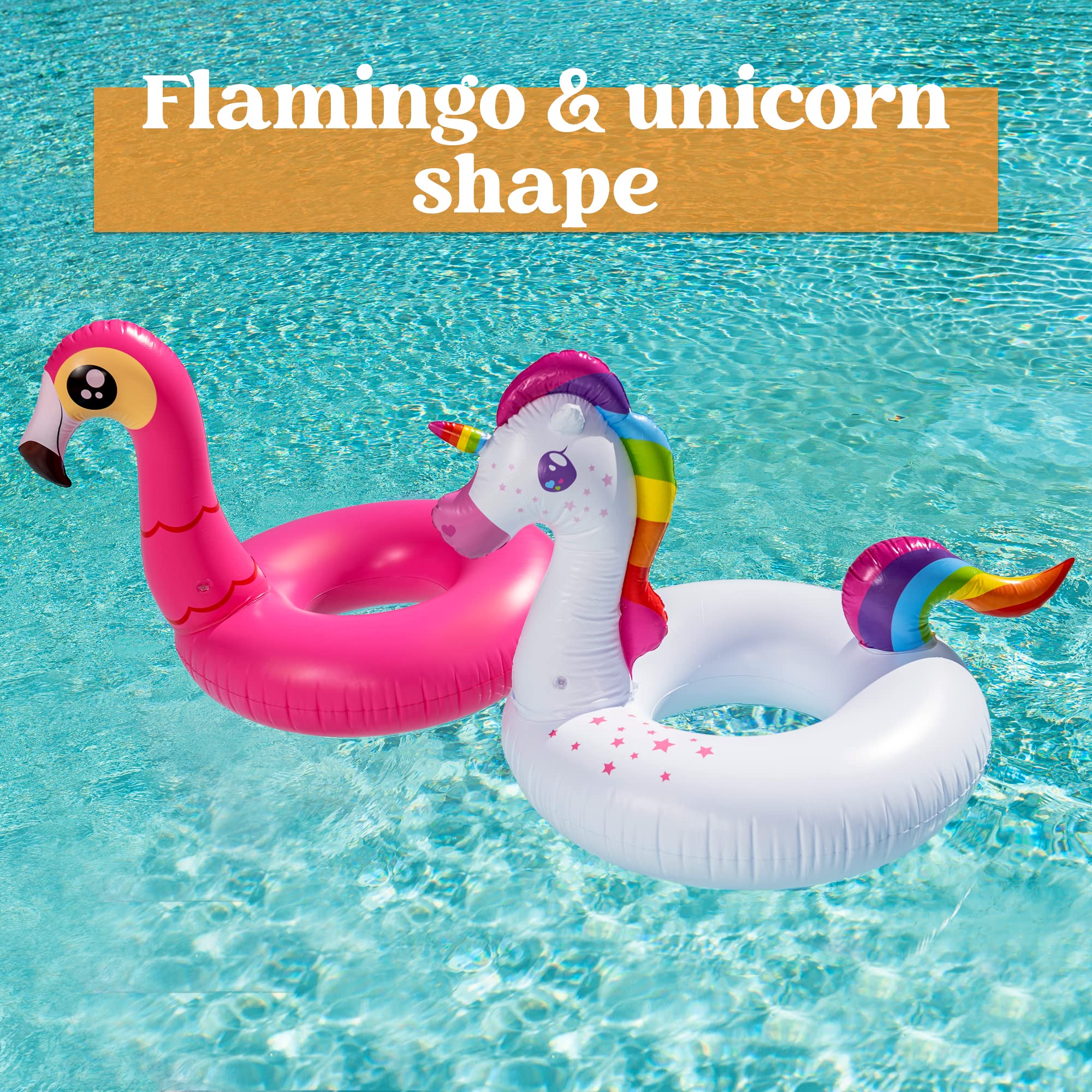 Sloosh - 39in Unicorn And Flamingo Pool Float Bundle, 2 Pcs - Image 5