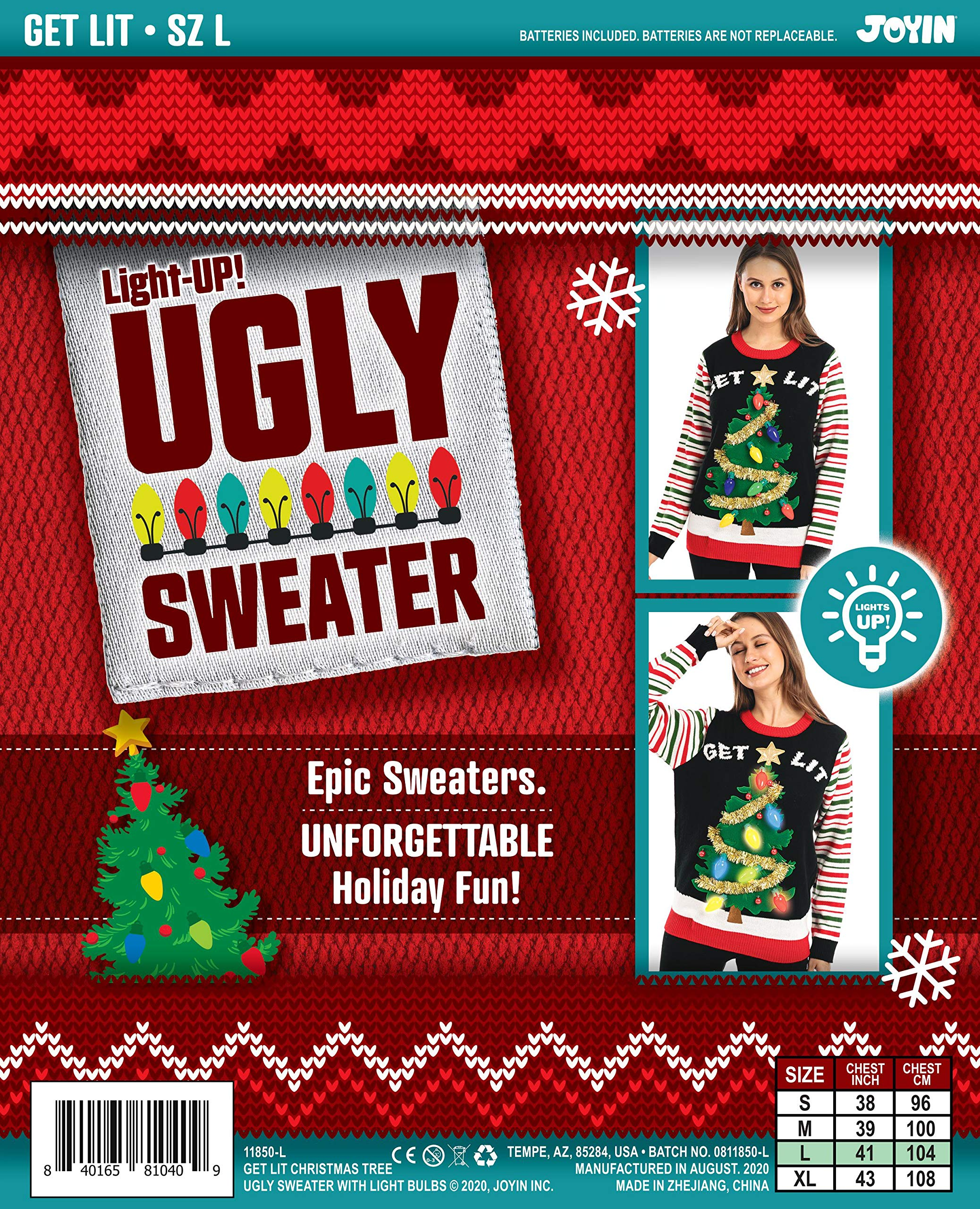 Get lit Christmas Tree ugly sweater with Light Bulbs (Women) - Image 5
