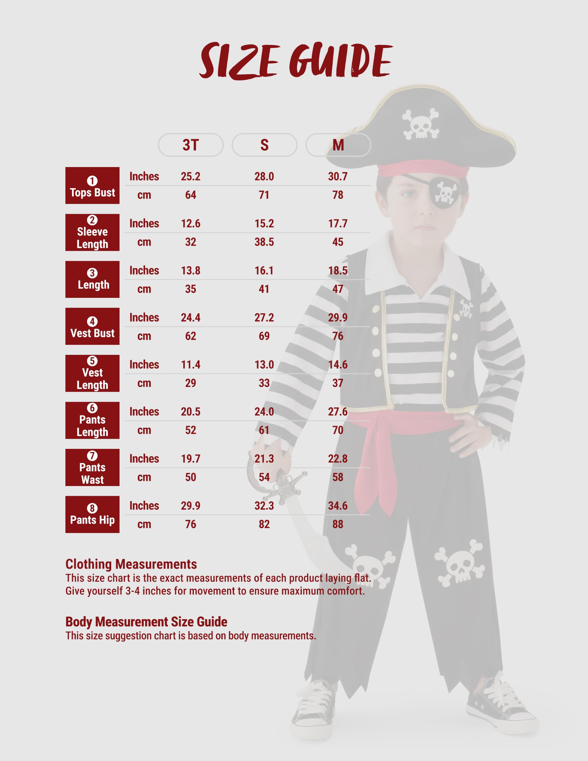 Boys Pirate Costume Stripe-Child - Image 7
