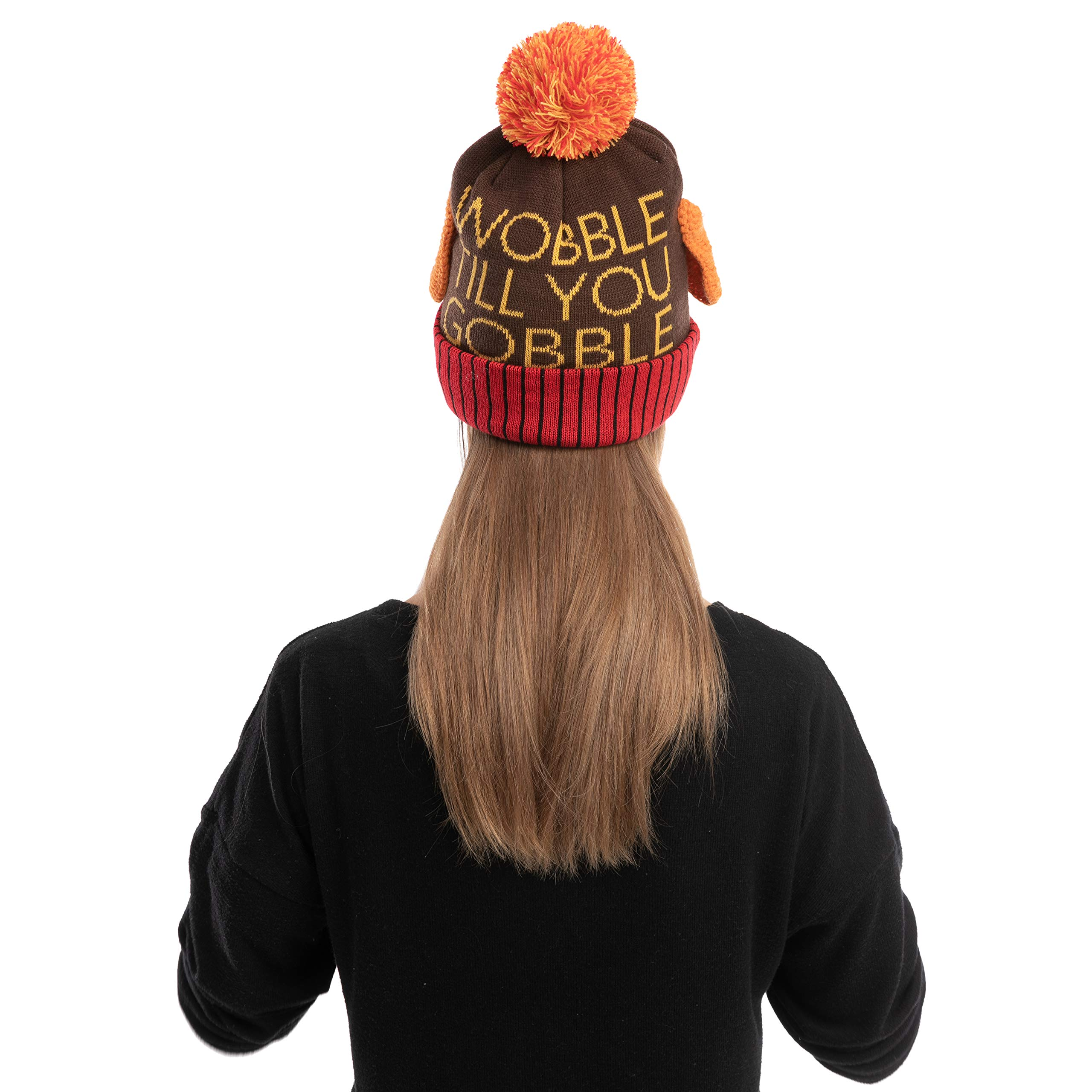 2 Piece Thanksgiving Pom Pom Beanie Hats - Image 5