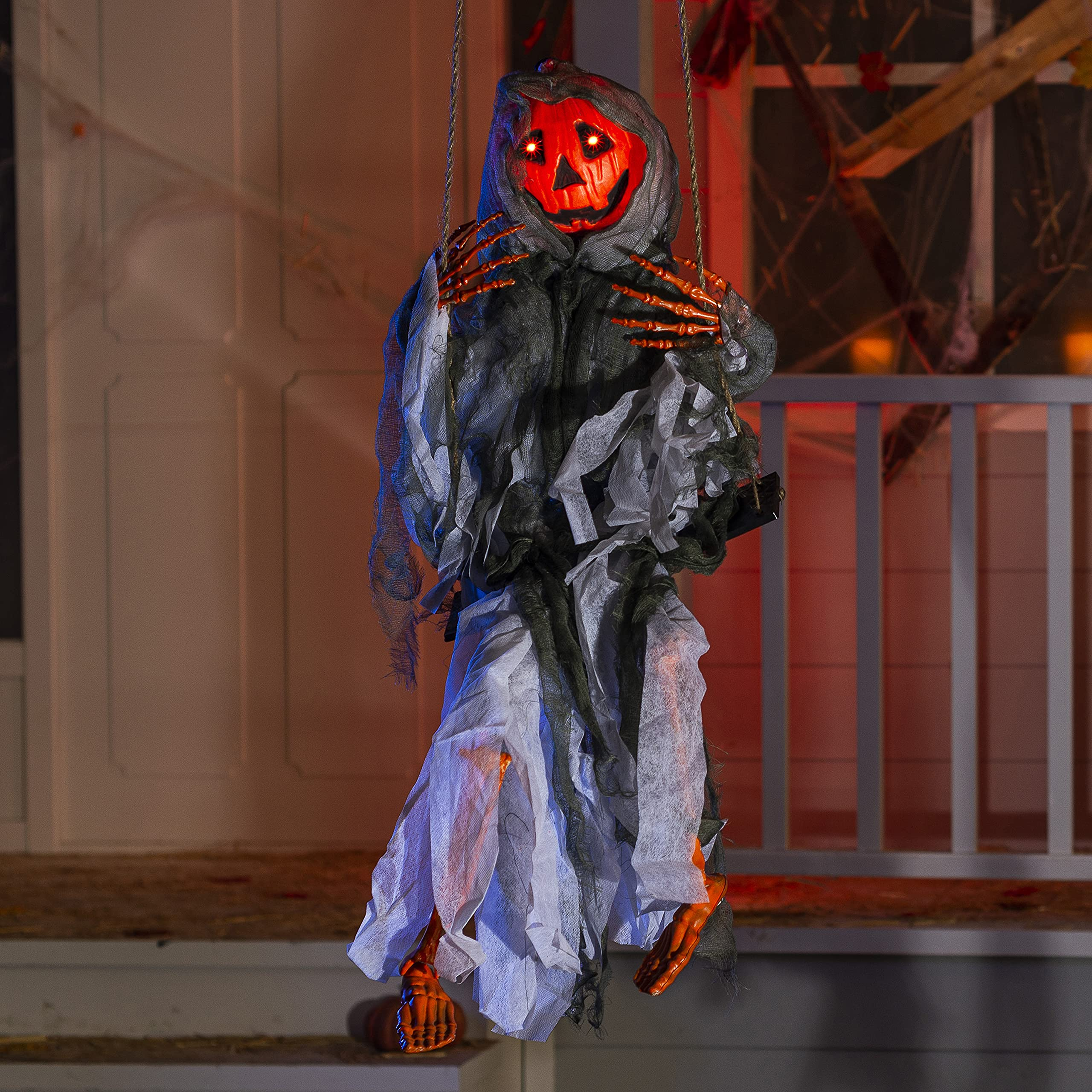 2 Packs Halloween Lighted Swinging Pumpkin & Witch - Image 5