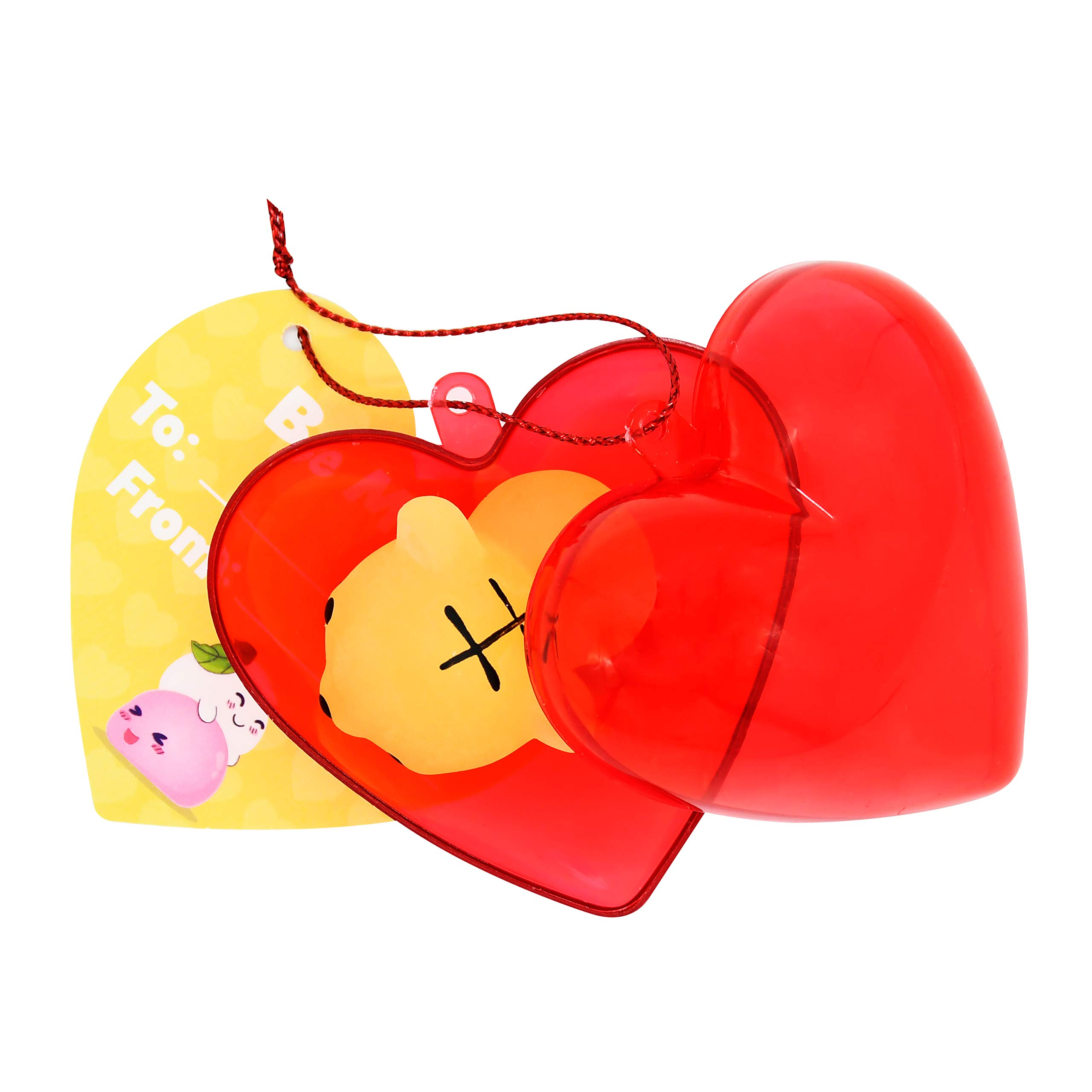 28Pcs Glow In The Dark Mochi Squishy Toys Filled Hearts Set with Kids Valentines Cards - Image 6