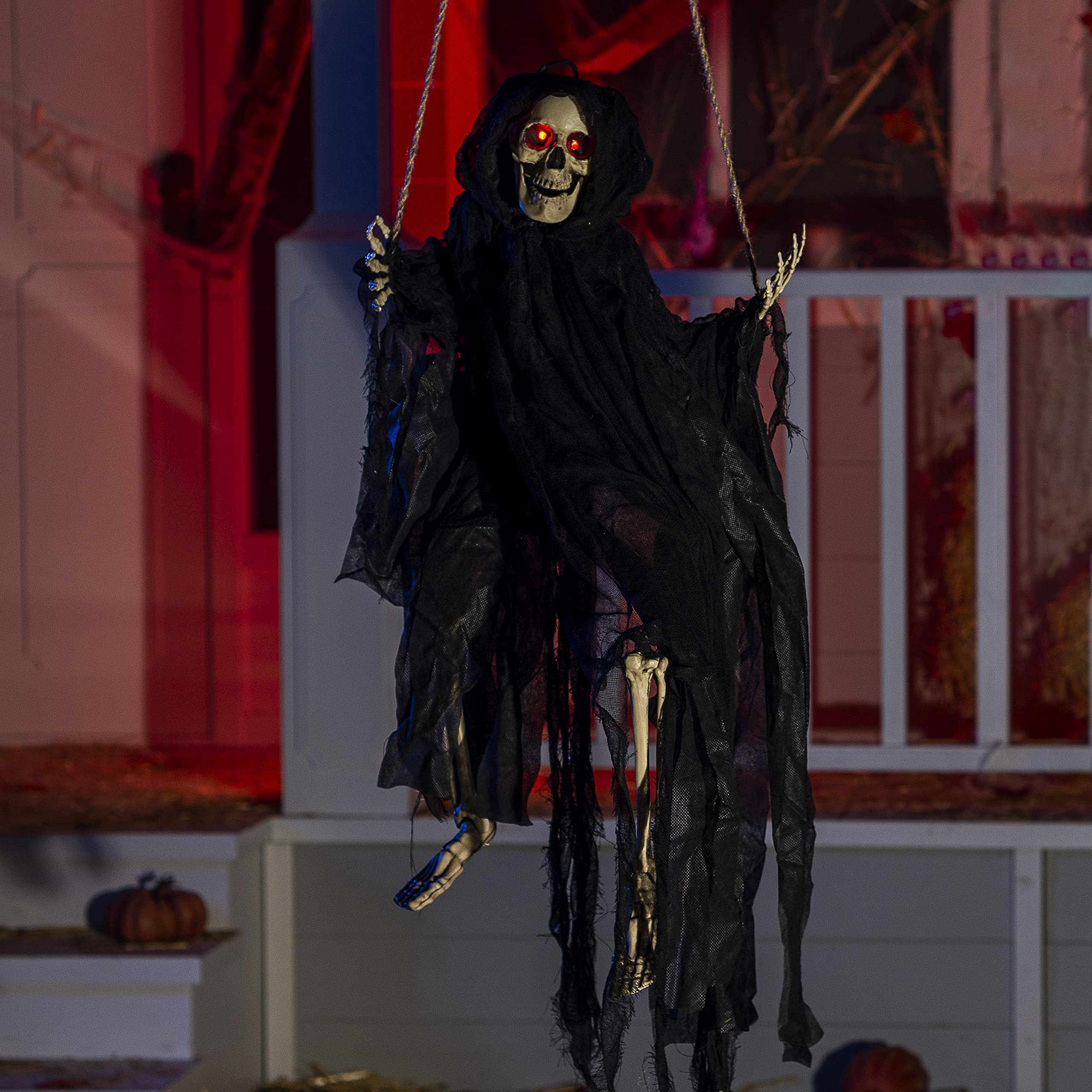 2 Packs Halloween Lighted Swinging Skeletons - Image 6