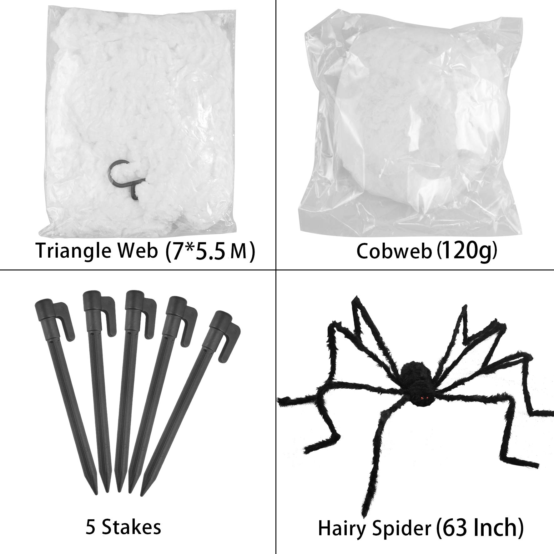 Joyin Giant Spider Web Set With 5 Ft Spider Halloween Decoration - Image 6