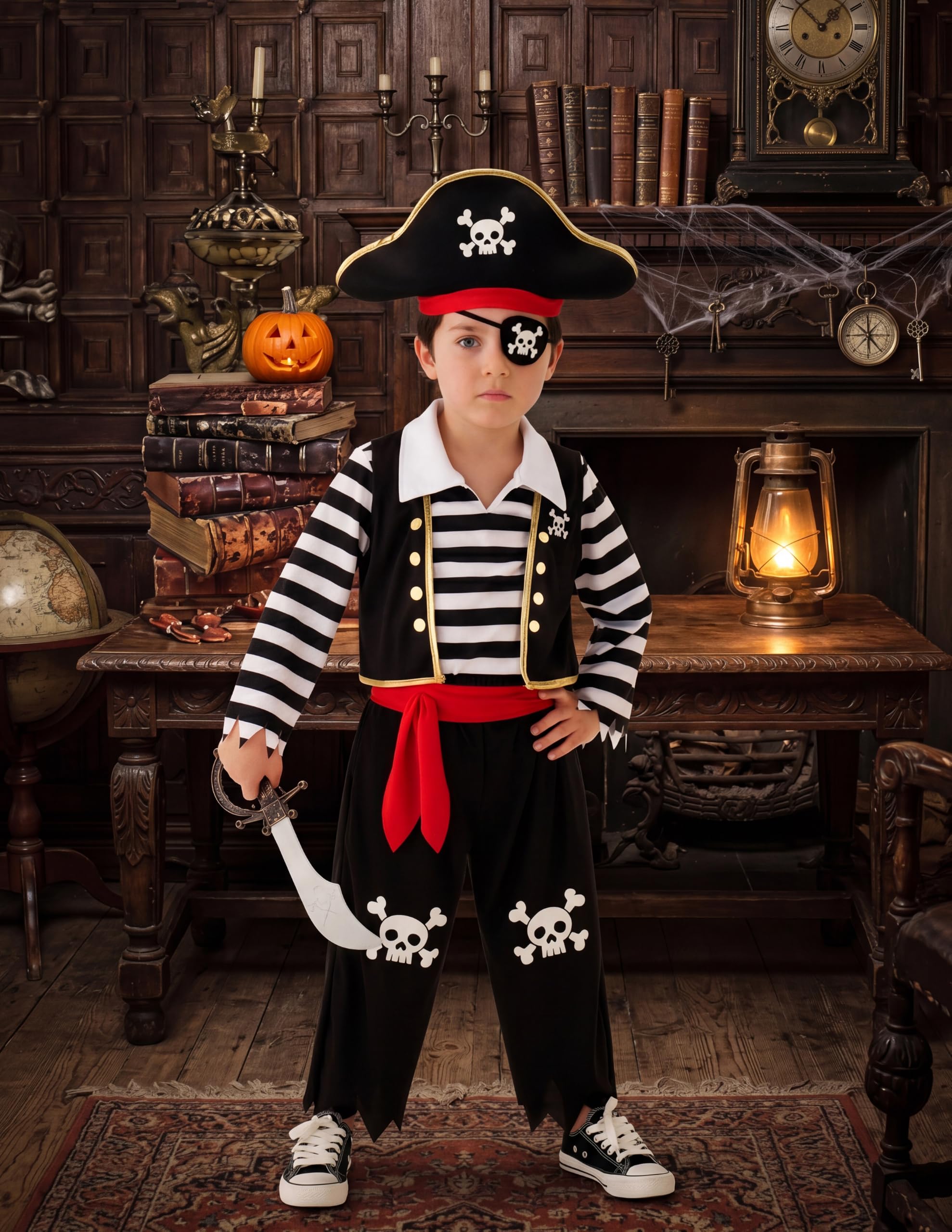 Boys Pirate Costume Stripe-Child - Image 5