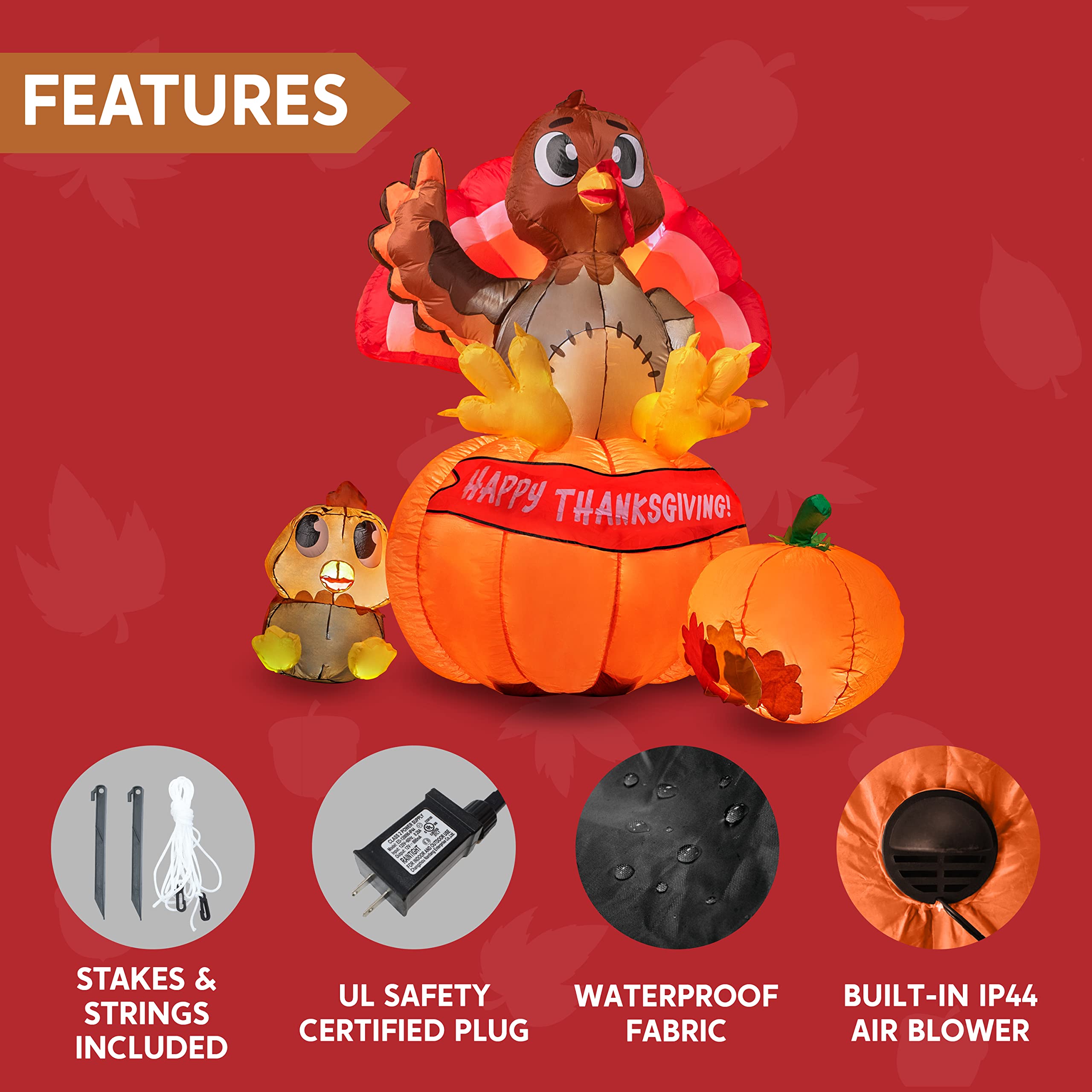 JOYIN Turkey on Pumpkin - A Thanksgiving Duo That Glows - Image 6