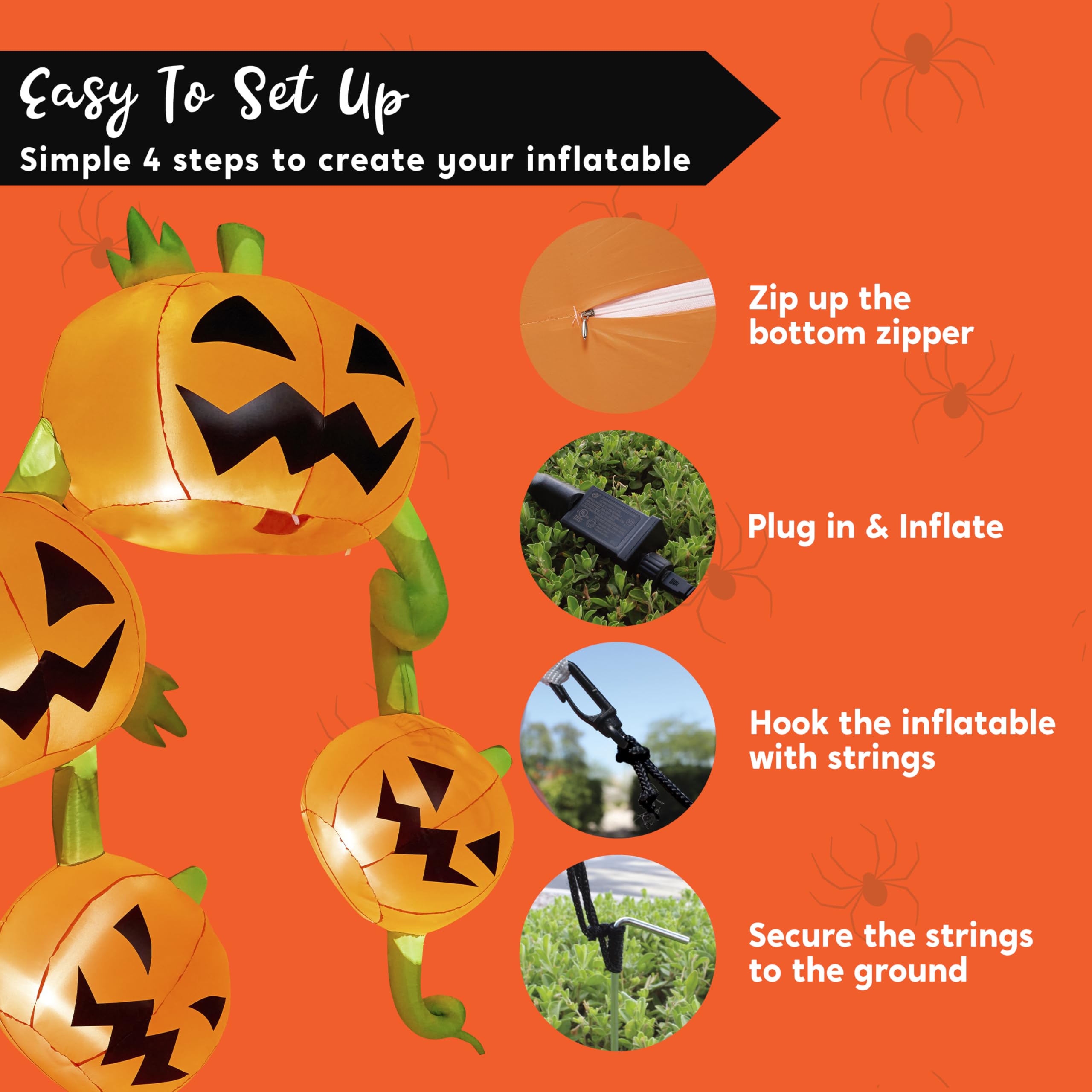 Joiedomi 10 FT Hanging Pumpkins - Let Halloween Hang From Your Roof - Image 6