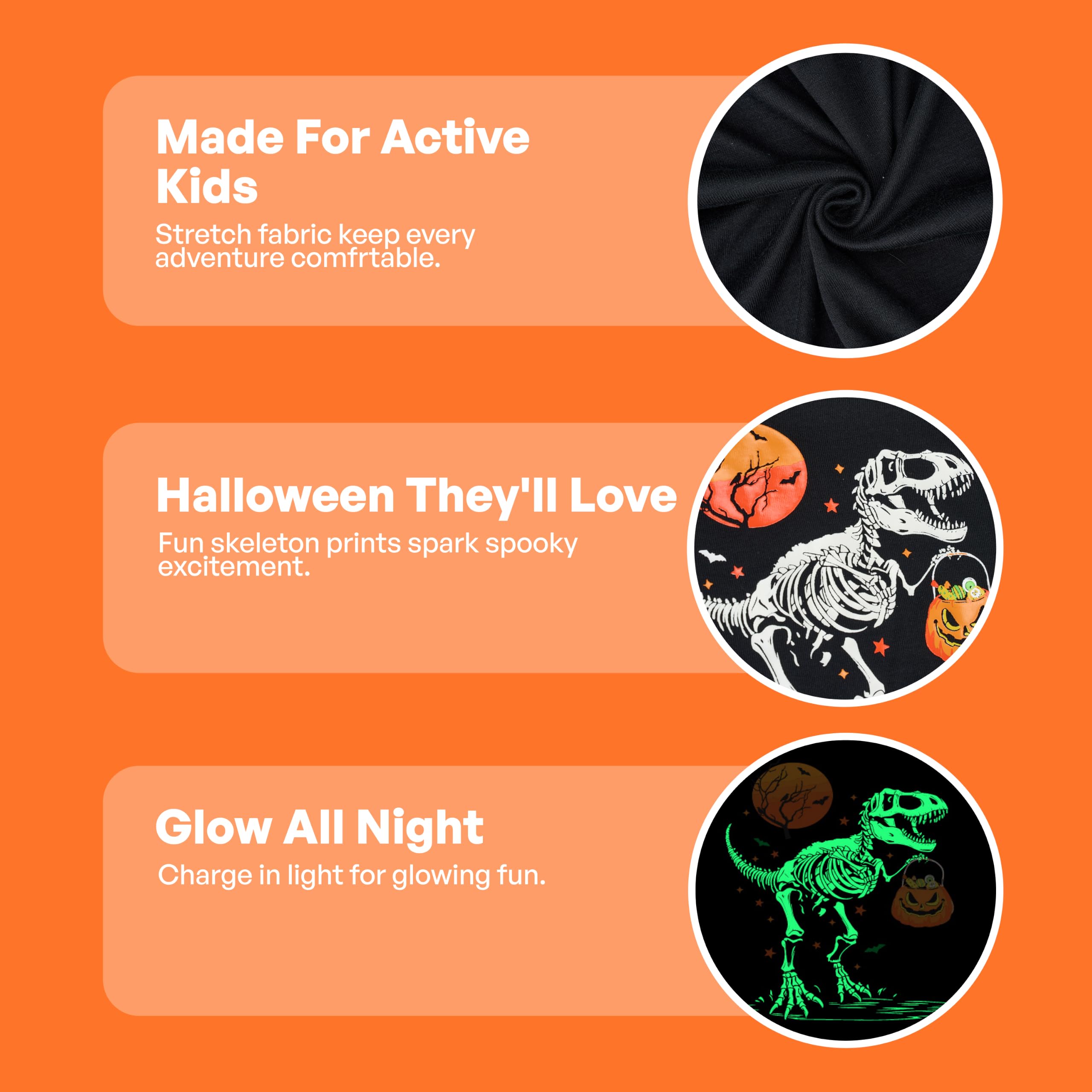 Giggling Getup Kids Skeleton Pajamas - Glow in the Dark 100% Cotton for 3T-8Y - Image 21