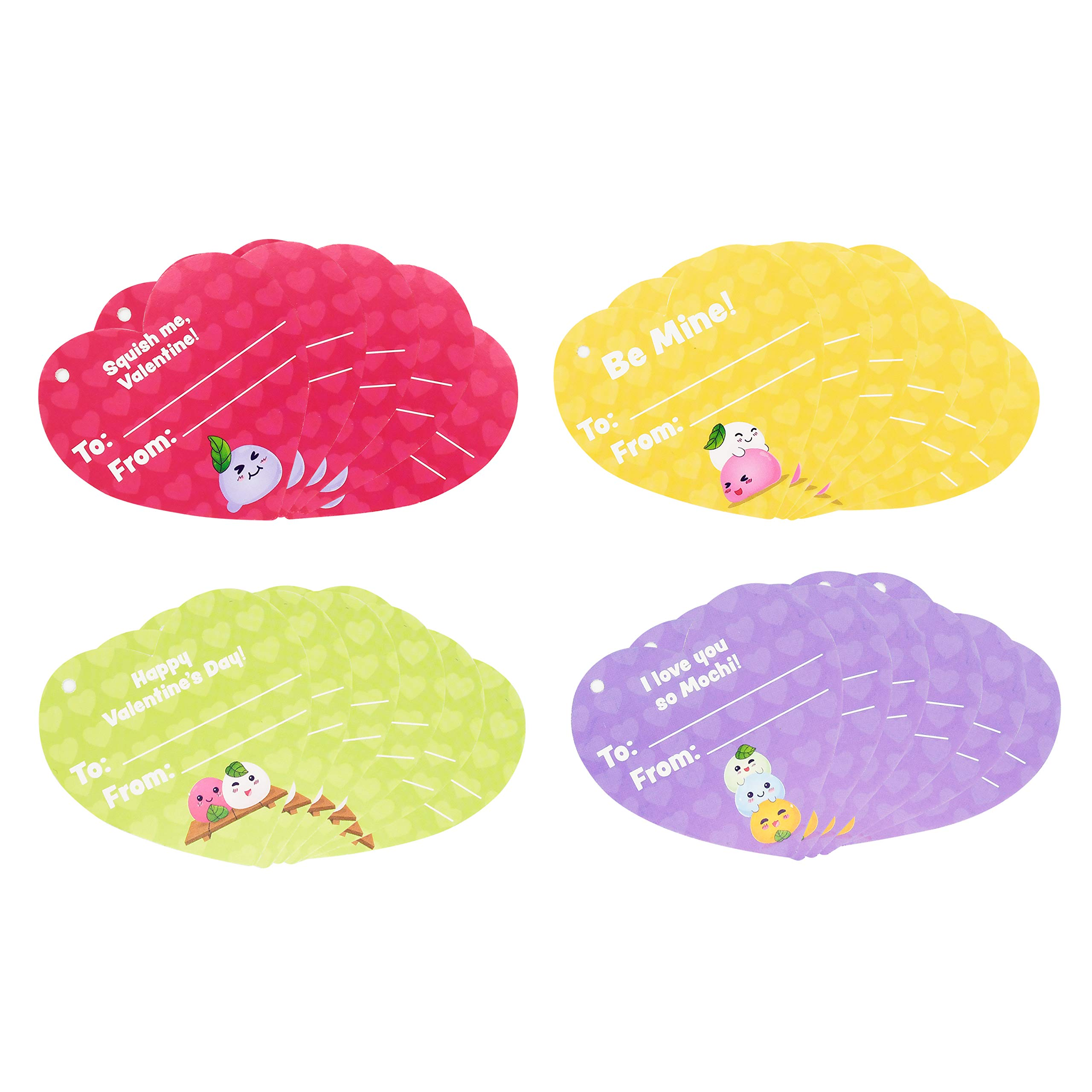 28Pcs Glow In The Dark Mochi Squishy Toys Filled Hearts Set with Kids Valentines Cards - Image 7